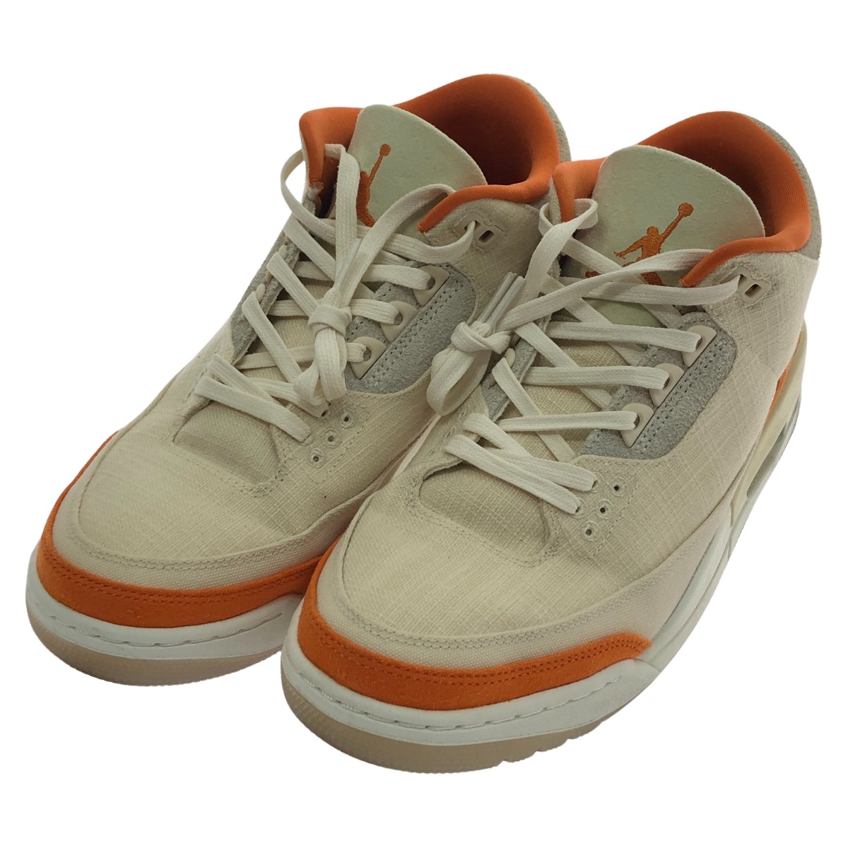 □□【中古】NIKE ナイキ スニーカー SIZE 28糎 ウィメンズ 大気圏 ジョーダン 3 AIR JORDAN 3 RETRO T IH7694-200 ベージュ x オレンジ色 C価値づける