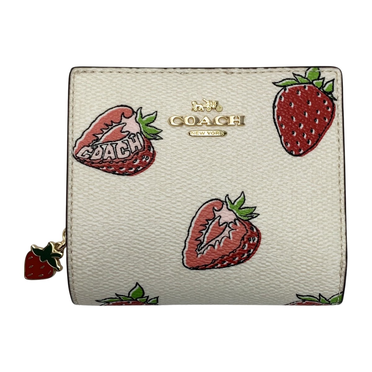 COACH コーチ  ストロベリー 苺 CAP18 アイボリー 2つ折り財布 レディース 楽天市場】【中古】COACH コーチ ストロベリー 苺 CAP18 アイボリー 2