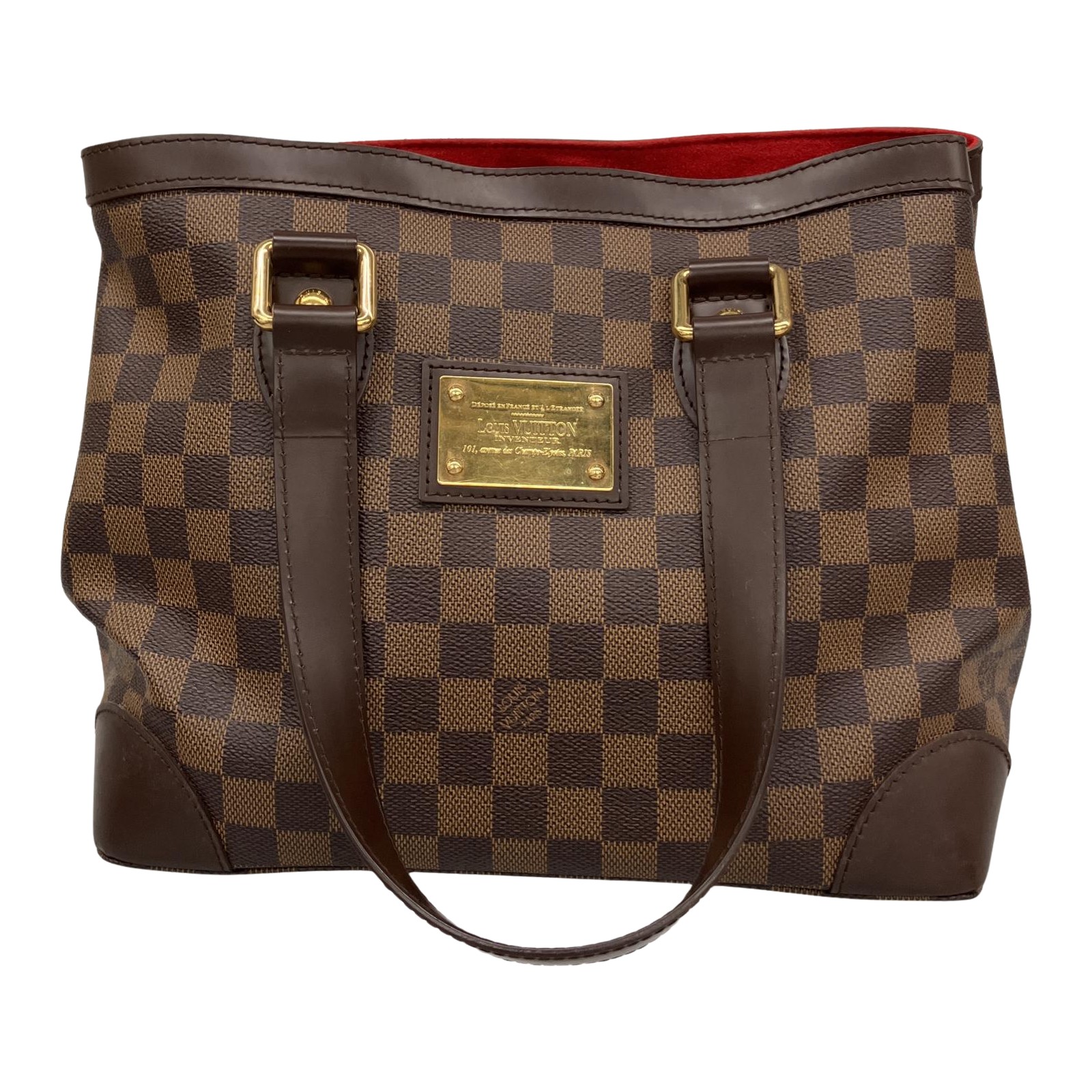 △△【中古】LOUIS VUITTON ルイヴィトン ハンドバッグ ダミエ ハムステッドPM N51205 ブラウン Bランク