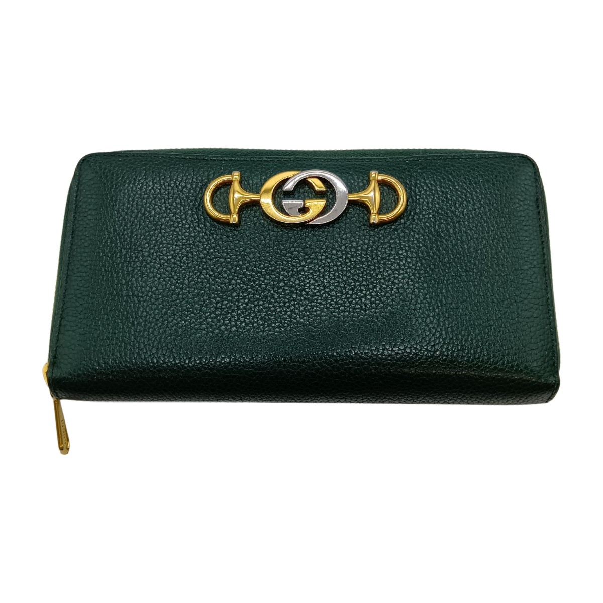 【中古】GUCCI グッチ ズゥミ ラウンドファスナー 長財布 570661 1147 グリーン Bランク｜リサイクルビッグバン店