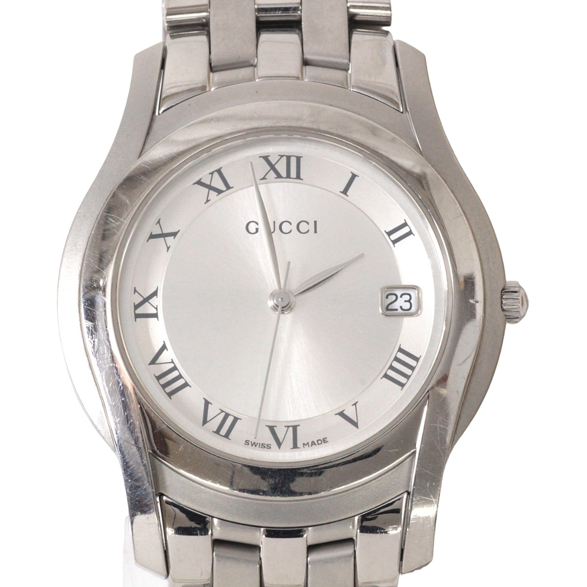 【中古】GUCCI グッチ メンズクォーツ腕時計 5500M Bランク