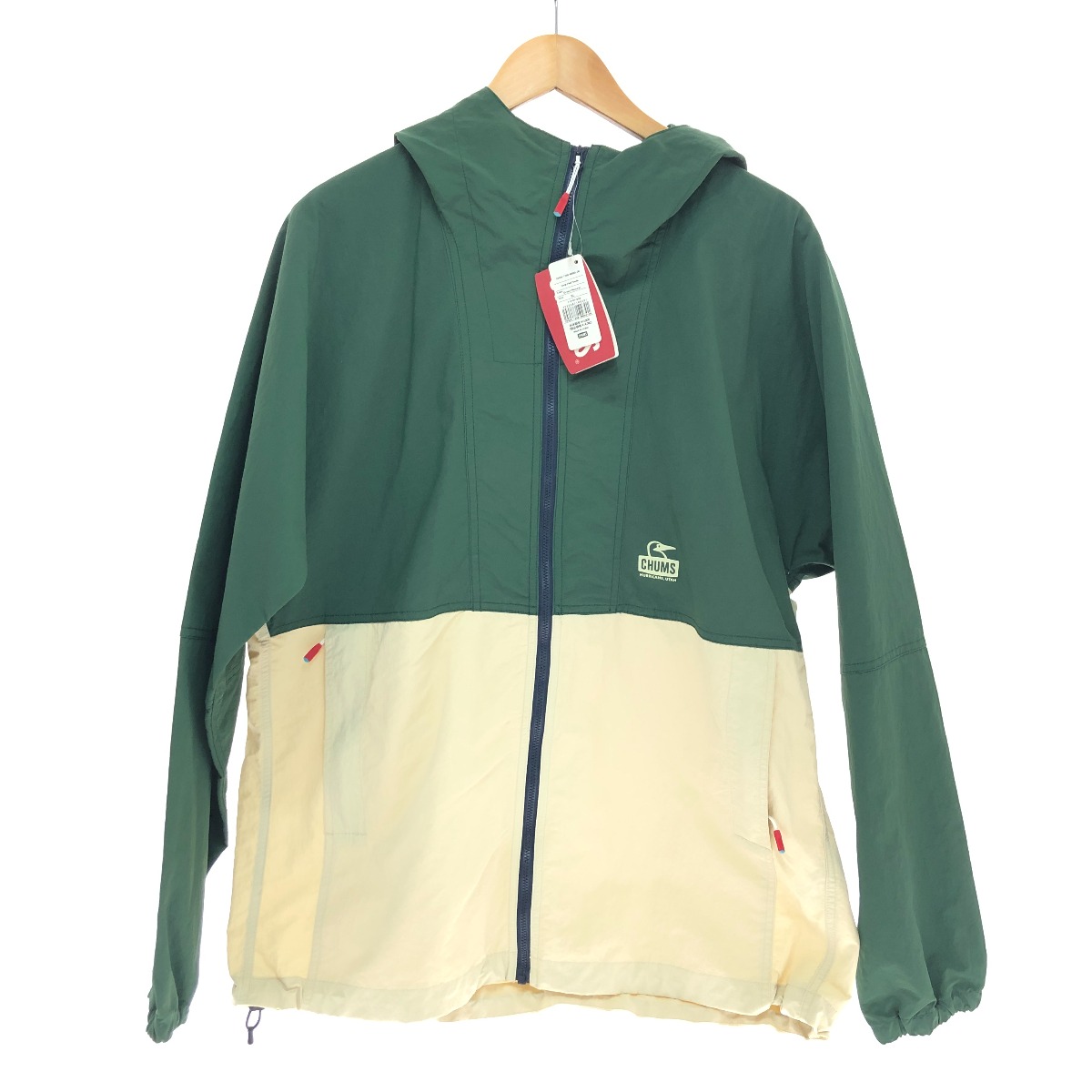 □□【中古】CHUMS チャムス ジャケット キャンプフィールドフーディ SIZE XL CH04-1258 グリーン×ベージュ Aランク