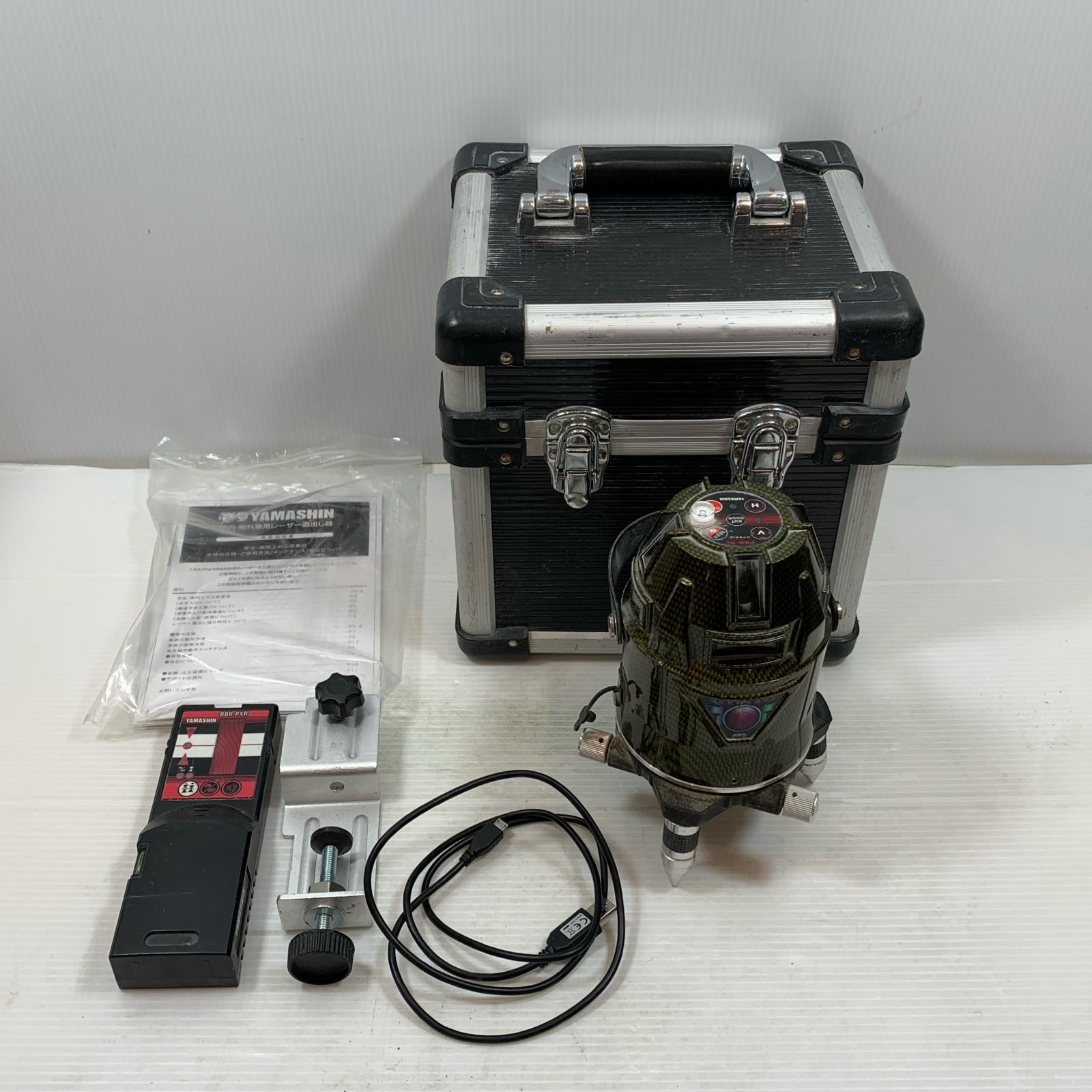 κκ【中古】山真 レーザー機器 山真 PXR-9ｓ ケース・受光器付 赤レーザー PXR-9ｓ ブラック Cランク