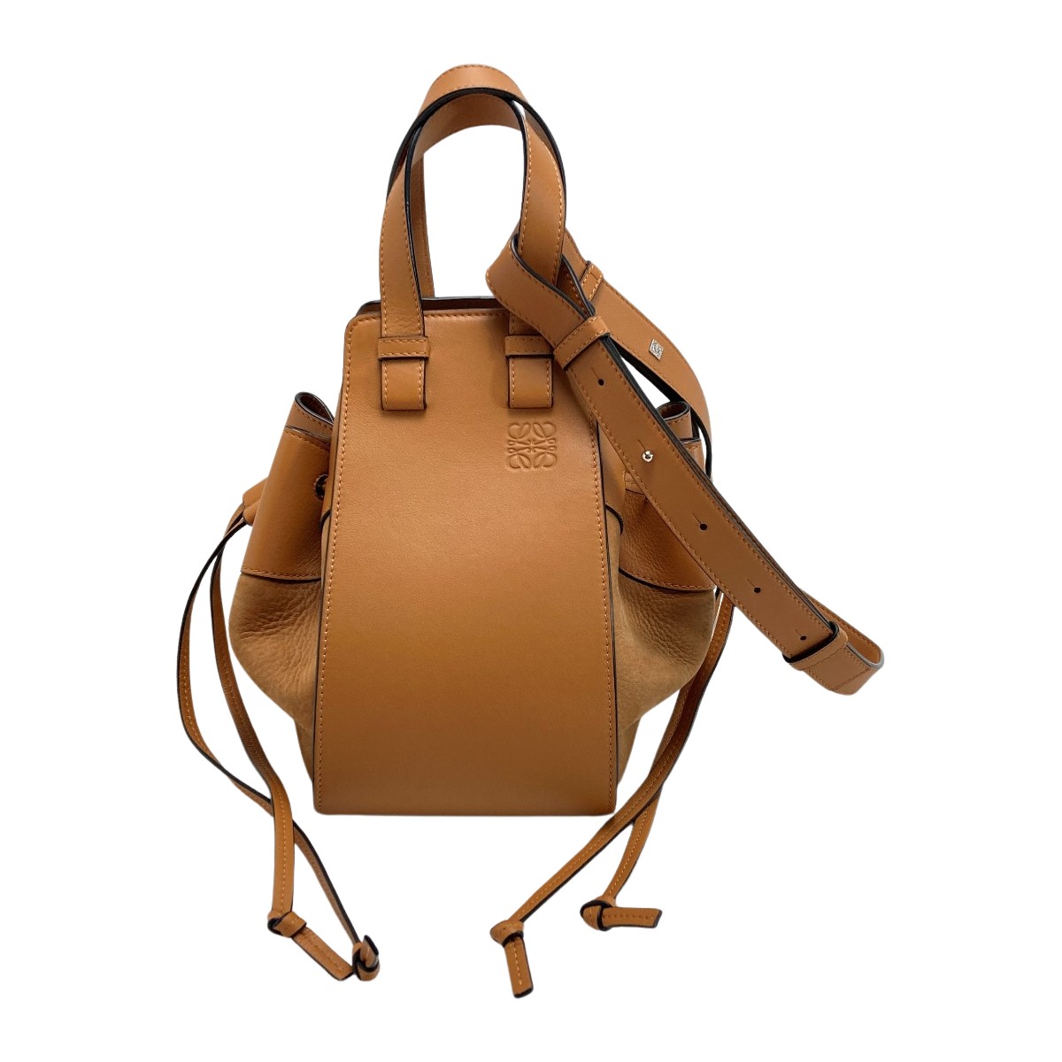 【中古】LOEWE ロエベ ハンモック ドローストリング スモール 2WAY御徒面子 314 79 Z95 駱駝 肩部 ハンドバック 布袋有 B価値づける