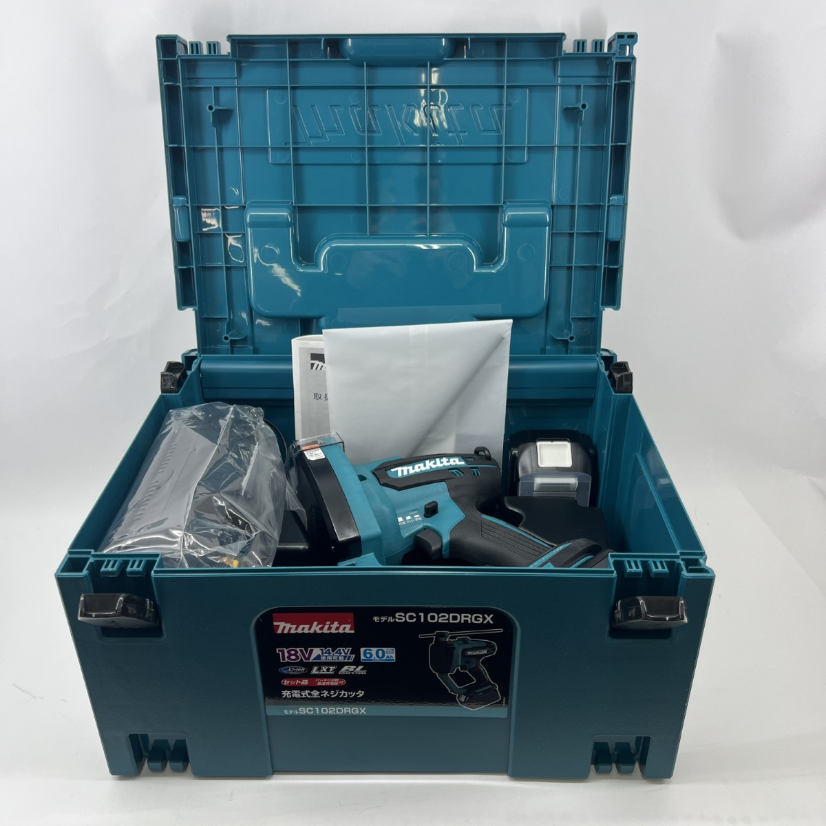 〇〇【中古】MAKITA マキタ 充電式全ネジカッタ 充電器・充電池2個・ケース付 コードレス式 18v 6.0Ah SC102DRGX 未使用品 Sランク