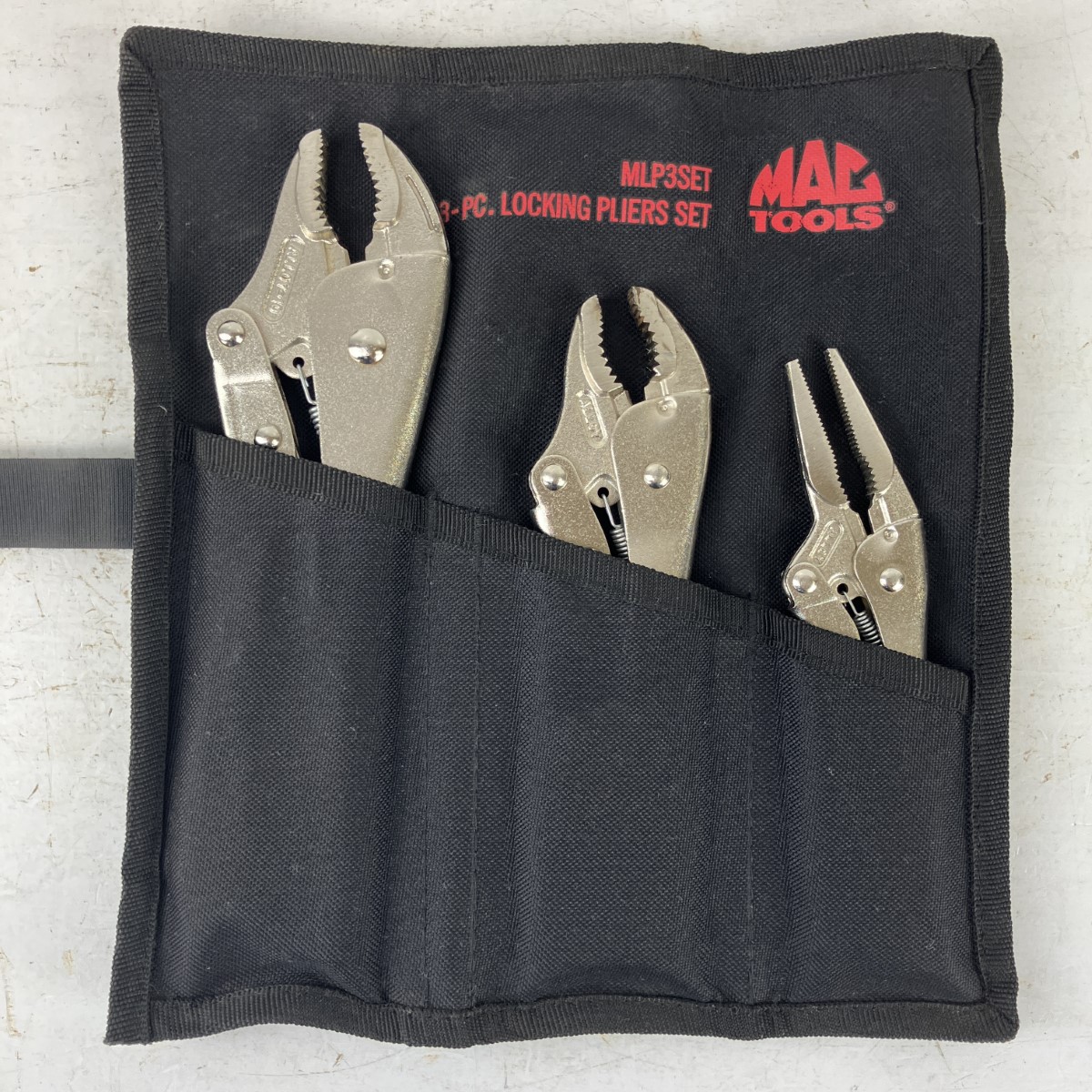 ЗЗ【中古】MAC TOOLS マック 3Pc. ロッキングペンチ仕掛ける 入れもの付 MLP3SET しろがね色 C価値づける