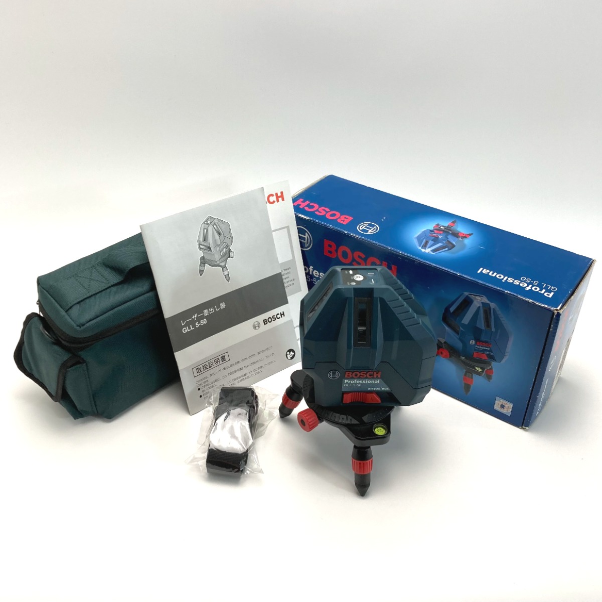 【中古】BOSCH ボッシュ レーザー墨出し器 GLL5-50 キャリングバッグ・箱付き Aランク