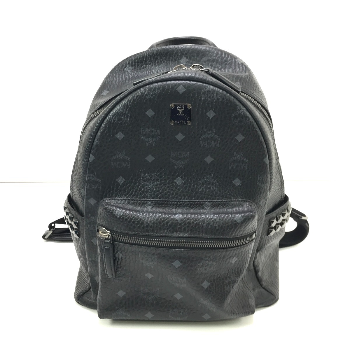 【中古】MCM エムシーエム 背嚢 ヴィセトス スタッズ 黒いこと B序列付ける レディースバッグ-バッグ・小物・ブランド雑貨-バッグ