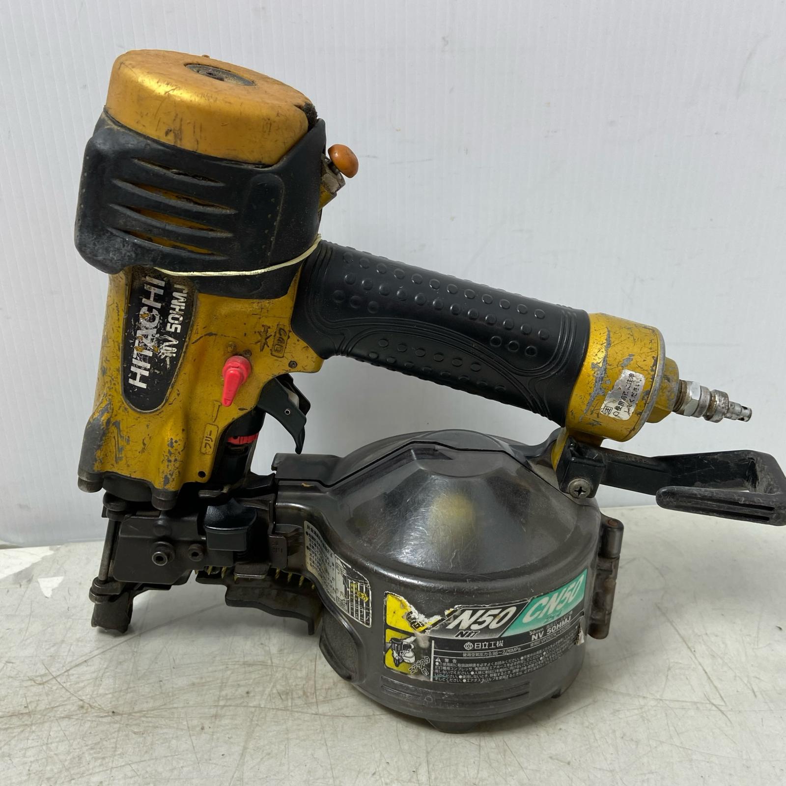 ΦΦ【中古】HITACHI 日立 HiKOKI（ハイコーキ）50HMJ  高圧釘打機  NV 50HMJ オレンジ色 C序列付ける