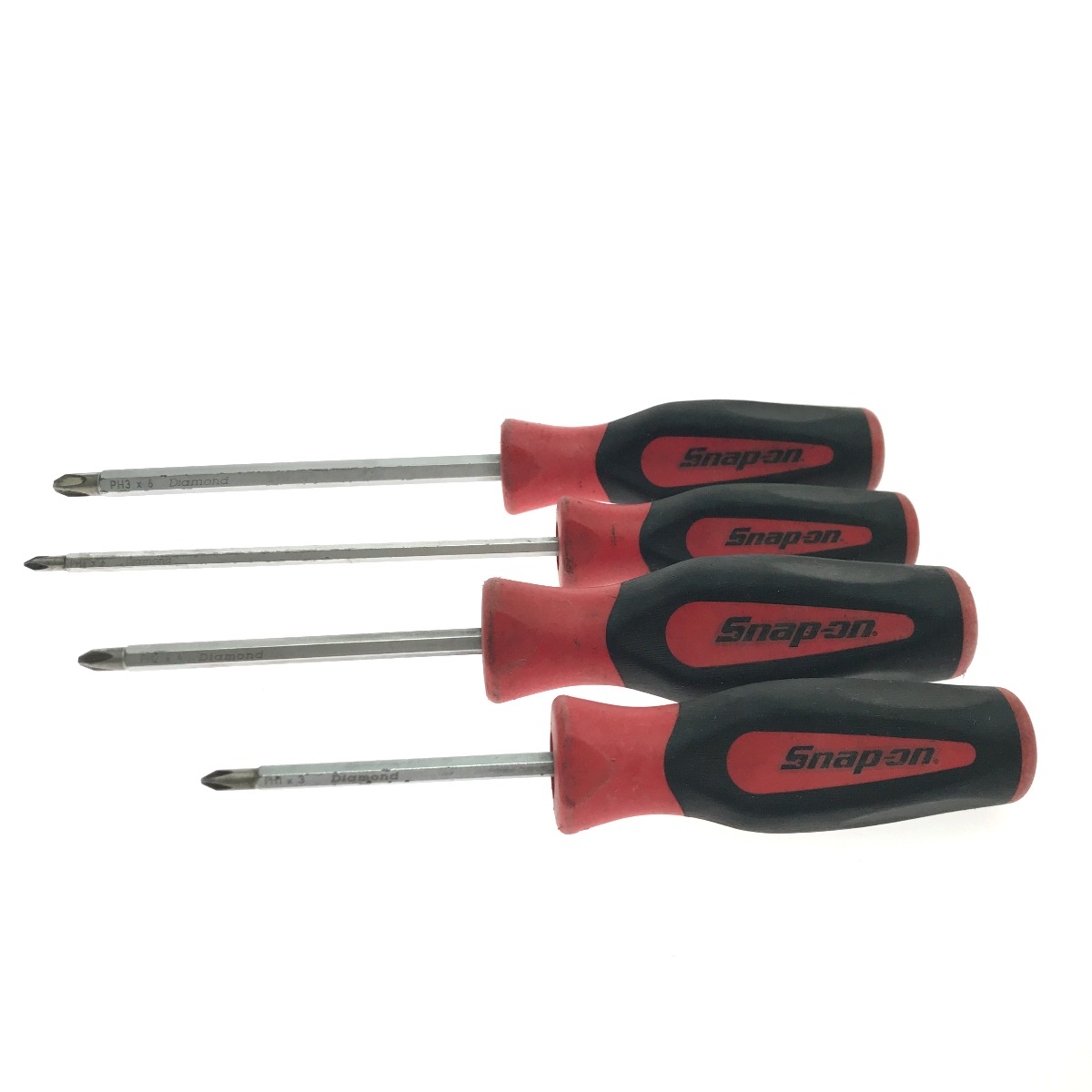【中古】Snap-on スナップオン ダイヤモンドチップソフトグリップスクリュードライバー 4本セット PH Bランク|リサイクルビッグバン店