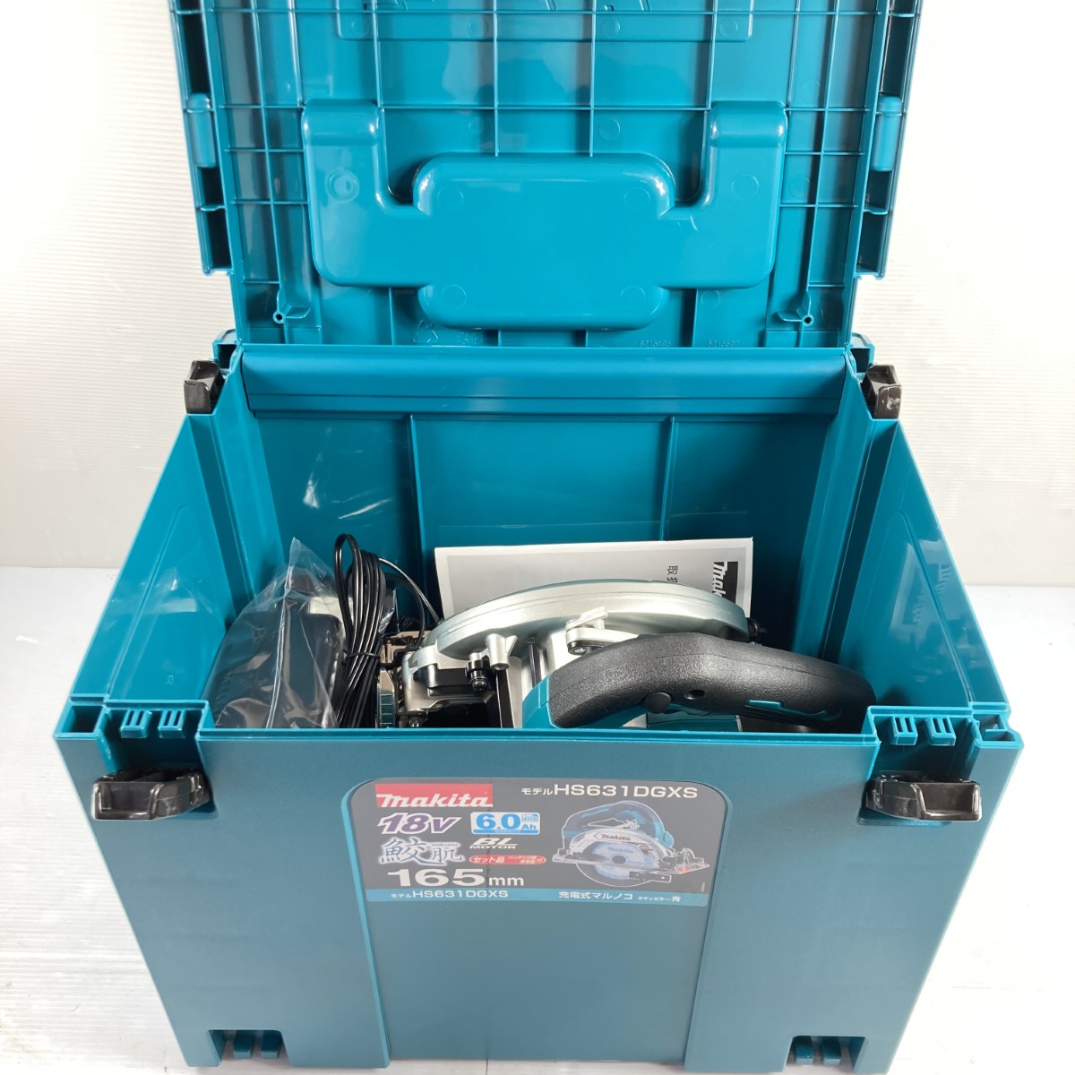 【中古】MAKITA マキタ 165粍 18v 6.0Ah 申し受ける式マルノコ 未当て嵌める品 ※PSE目じるしあり (1) HS631DGXS 青色 未当て嵌める品 S価値づける