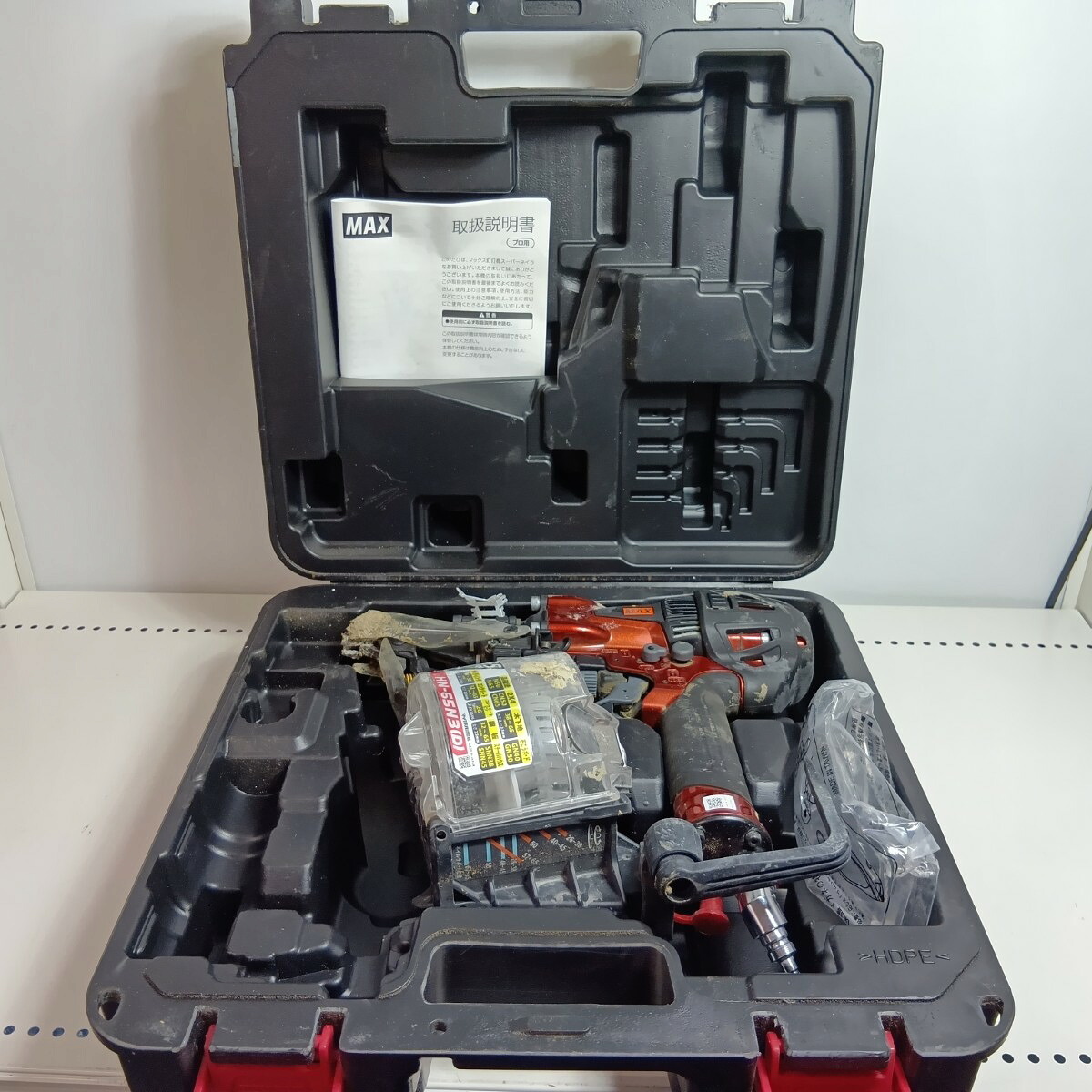 【中古】MAX マックス エア湖釘打ち HN-65N3(D) 赤いこと 座標軸C 入れもの付 高圧 当て嵌める感有 C序列付ける