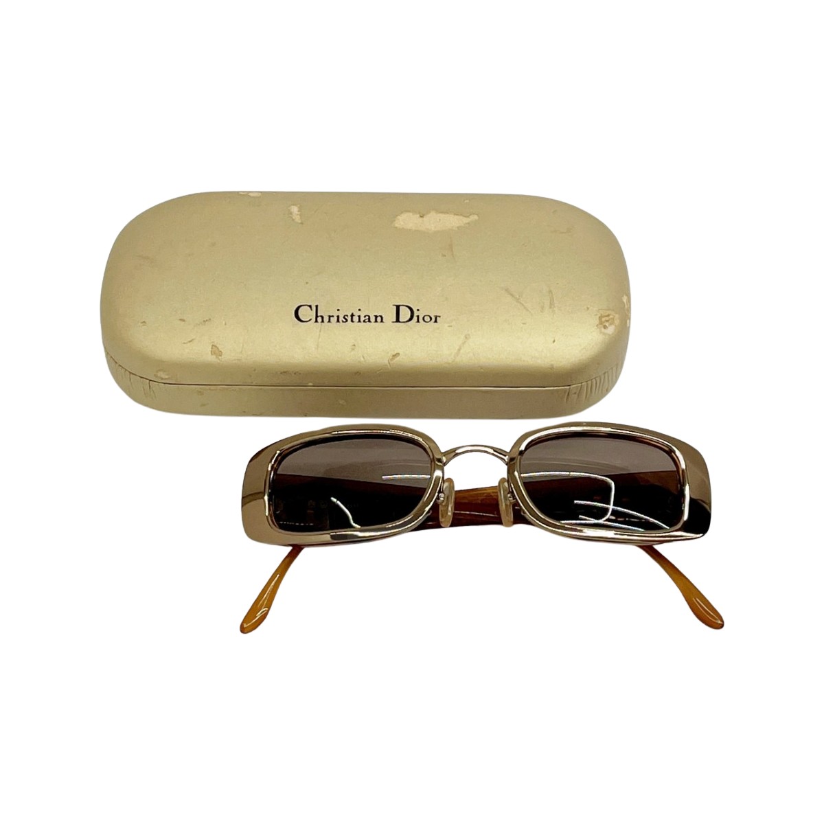 【中古】Christian Dior クリスチャンディオール サングラス アイウェア ネジゆるめ ケース付き ブラウン Cランク｜リサイクルビッグバン店