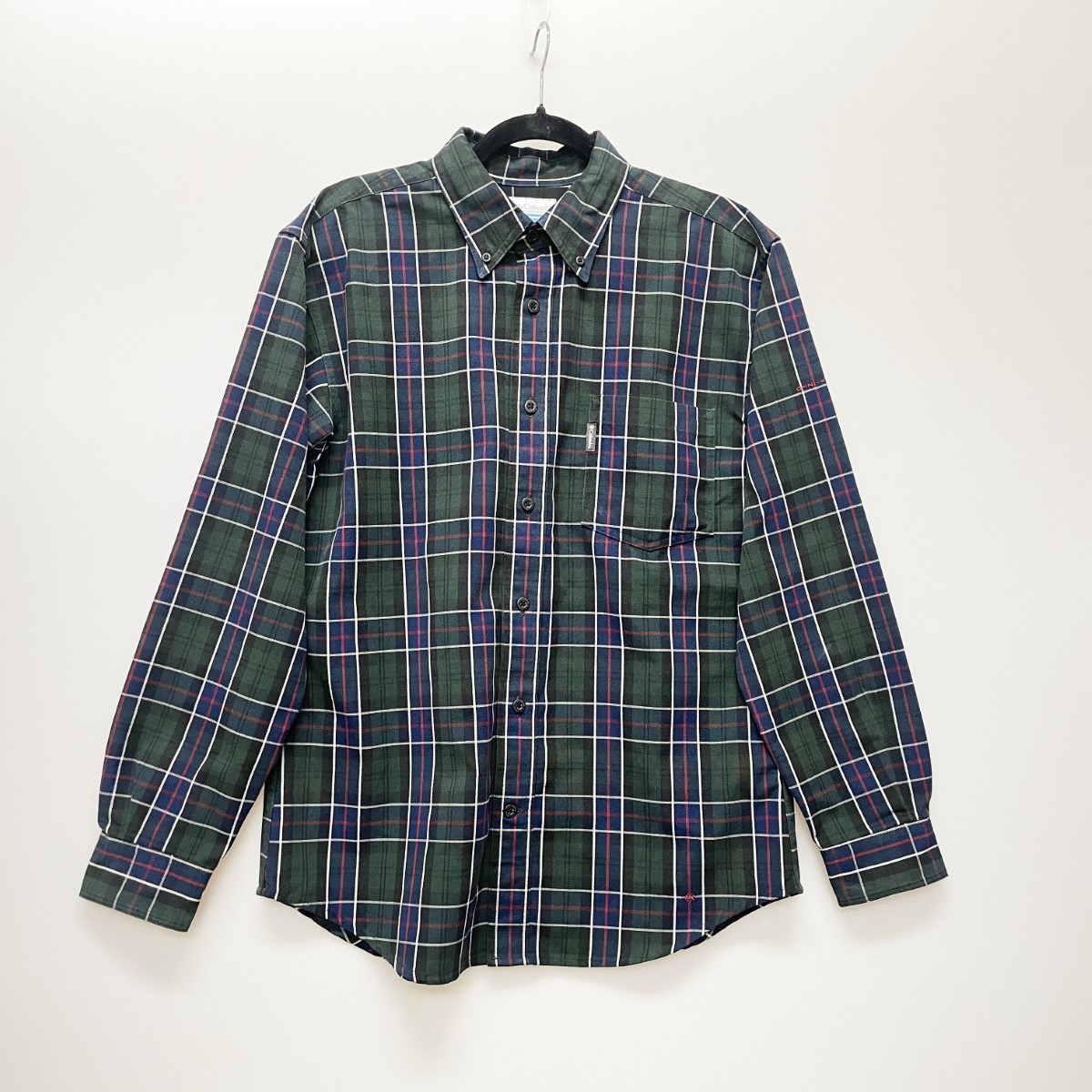 〇〇【中古】Columbia コロンビア メンズ マクレーンジャックスシャツ チェック SIZE L PM7437 グリーン Aランク