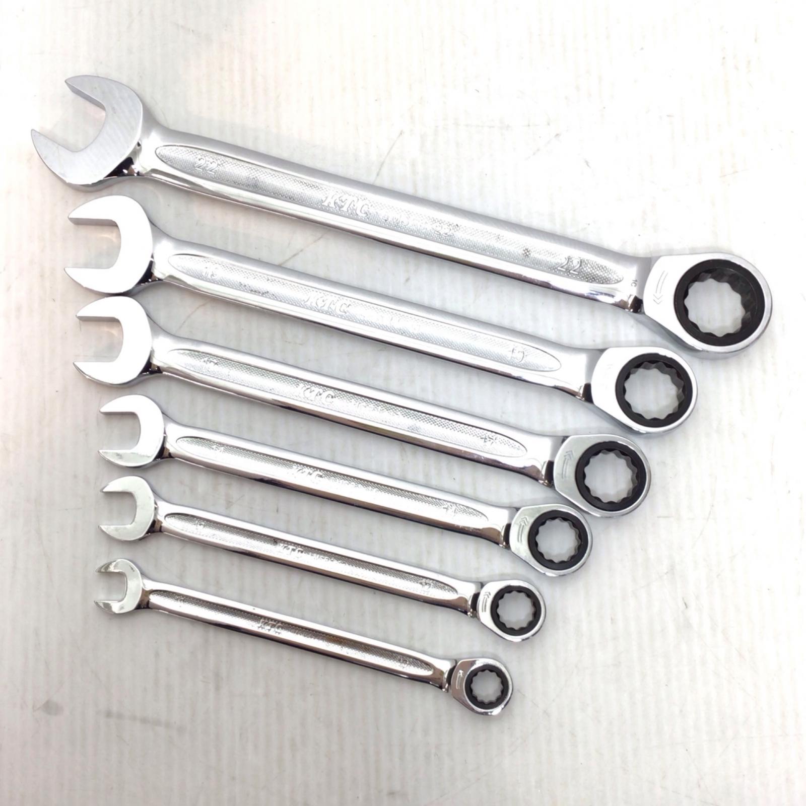 ΘΘ【中古】KTC ケーティーシー ラチェットコンビネーションレンチセット 程度B 6本 使用感有 LMSR1-22/19/17/14/12/10 Bランク