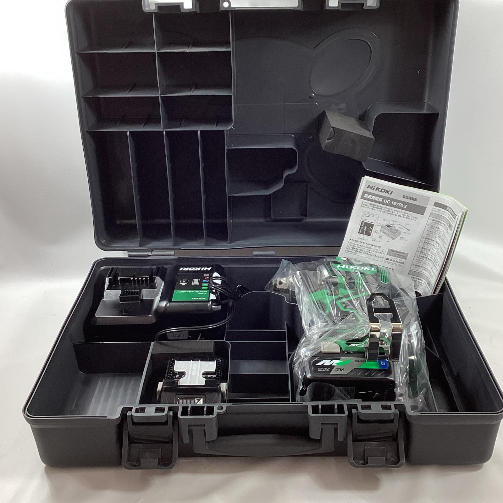 【中古】HiKOKI ハイコーキ インパクトレンチ WR36DD(2XPS) 充電器・充電池2個・ケース付 Sランク