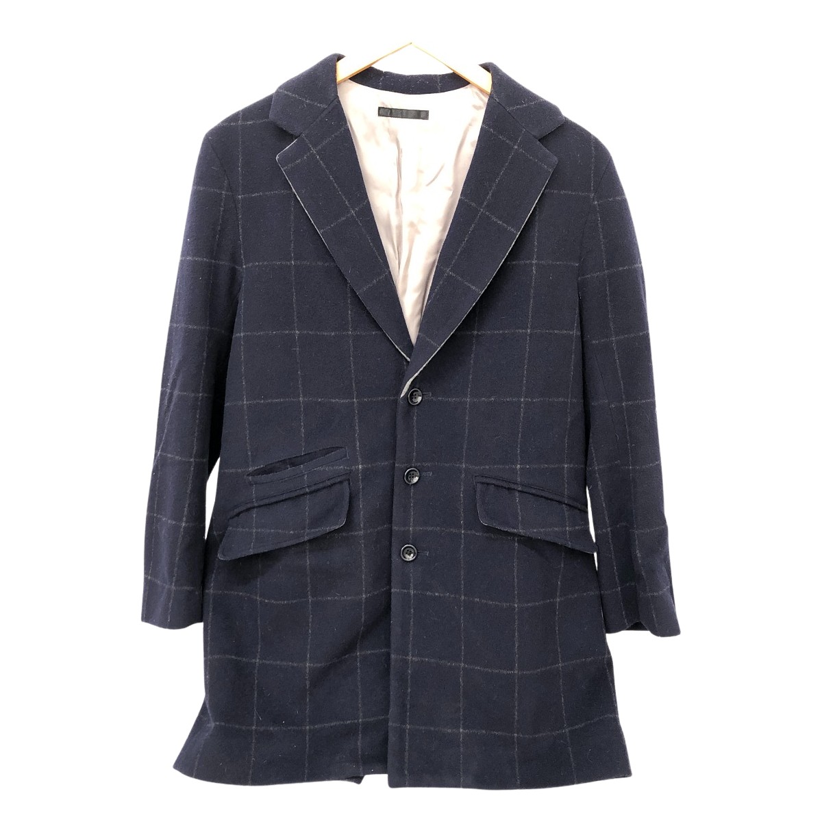 □□【中古】DISCOVERED コート チェスターコート 1(S) DC-AW14-SCO-01 ネイビー Cランク