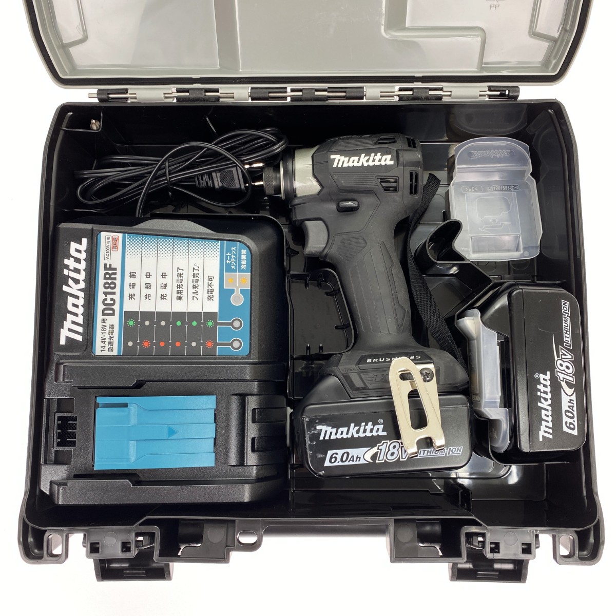 ##【中古】MAKITA マキタ 18V 充電式インパクトドライバ TD173DRGXB ブラック 充電器・充電池2個・ケース付 Bランク
