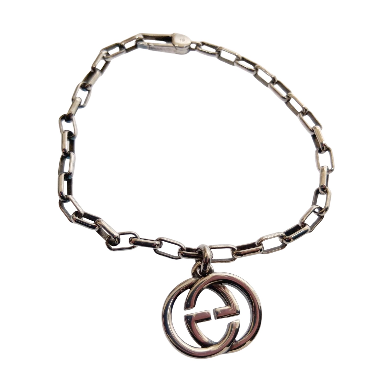 □□【中古】GUCCI グッチ 腕輪 インターロッキング B価値づける