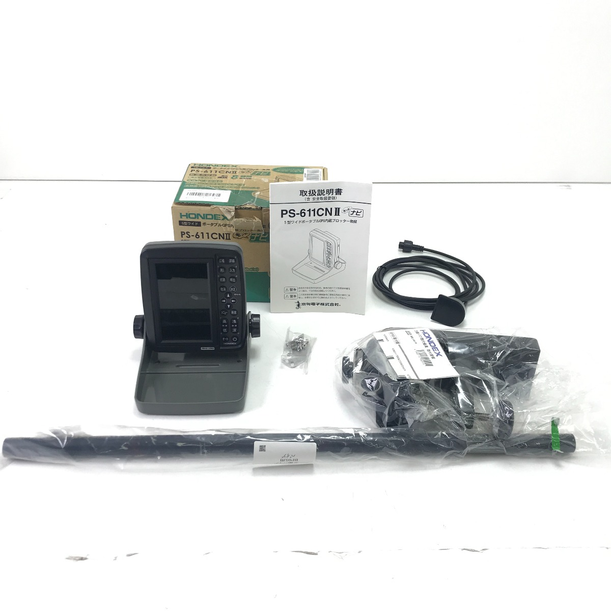 【中古】HONDEX 魚群探知機　PS-611CN2 美品 万能パイプ一式付き 11524 Aランク