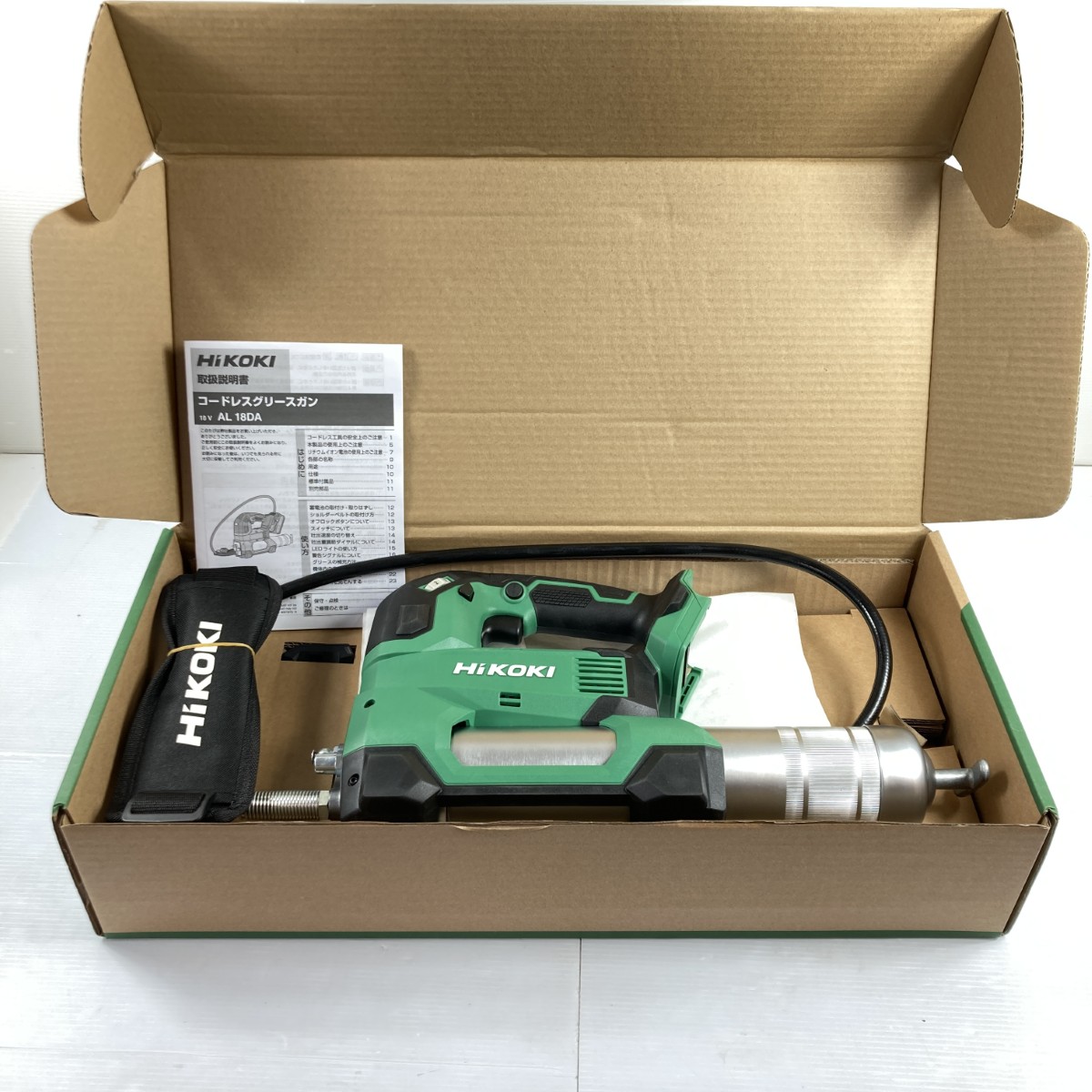 【中古】HiKOKI ハイコーキ 18v コードレスグリースガン ※蓄電池・申し受ける器別売 AL18DA 黒いこと 未当てはめる品 S序列付ける