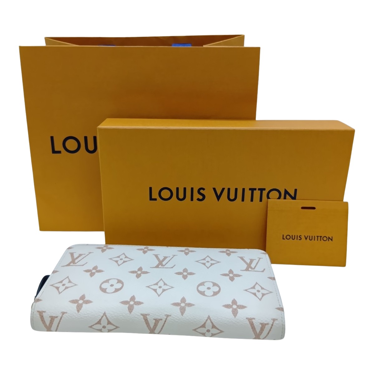 【中古】LOUIS VUITTON ルイヴィトン モノグラム デュンヌ ジッピー・ウォレット ラウンドファスナー財布 M83093 アイボリー Bランク