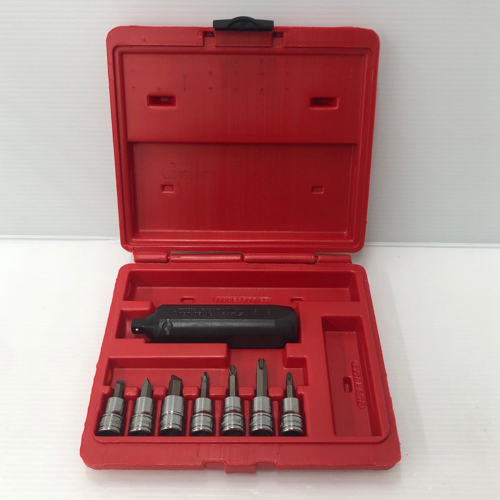 ДД【中古】Snap-on スナップオン  3/8差しひびき１番ウッド＆ビット８点書き割り 208EPIT 赤いこと S序列付ける