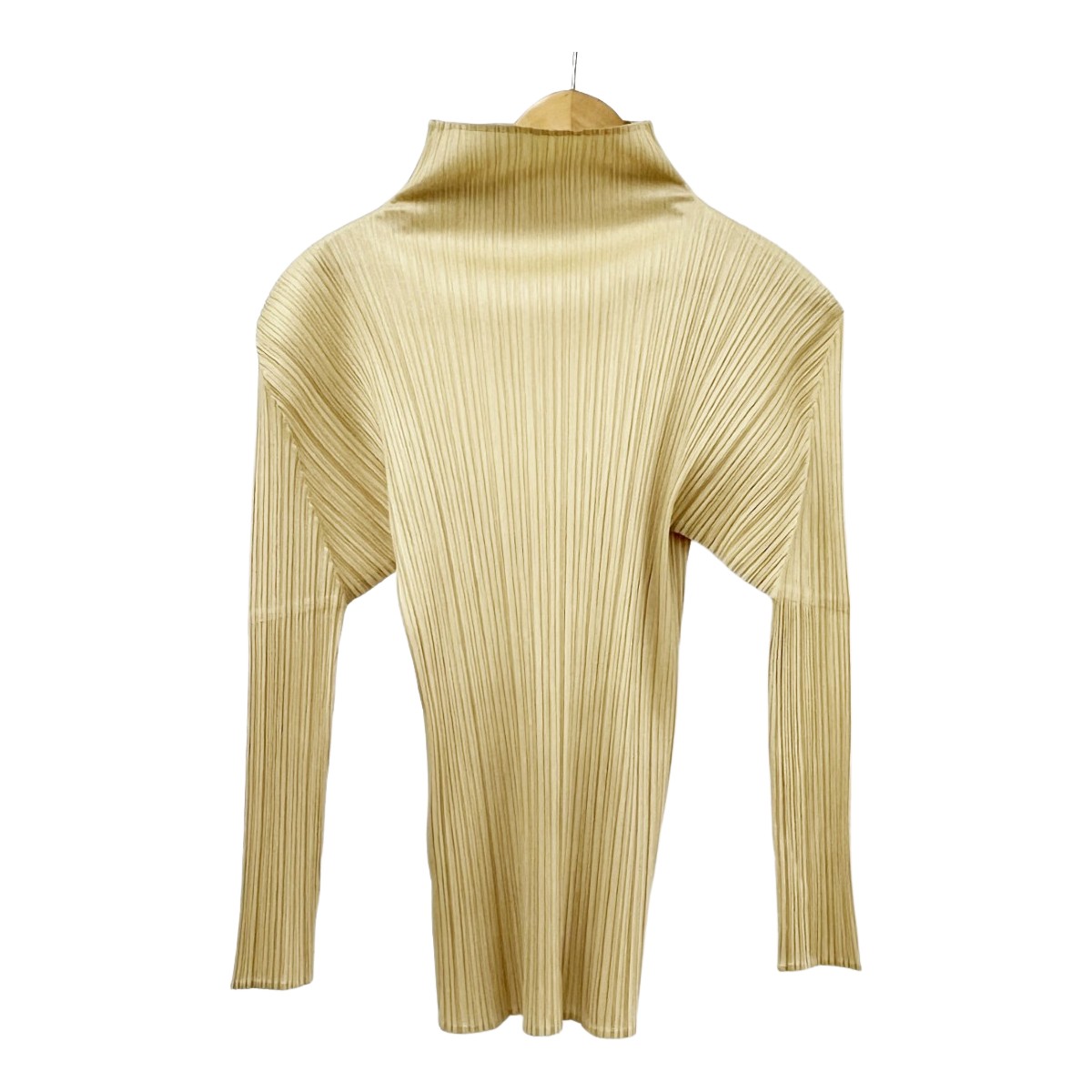 ◆◆【中古】PLEATS PLEASE ISSEY MIYAKE イッセイミヤケ 長袖シャツ size3 無地 レディース PP04-JK604 ベージュ Bランク|リサイクルビッグバン店