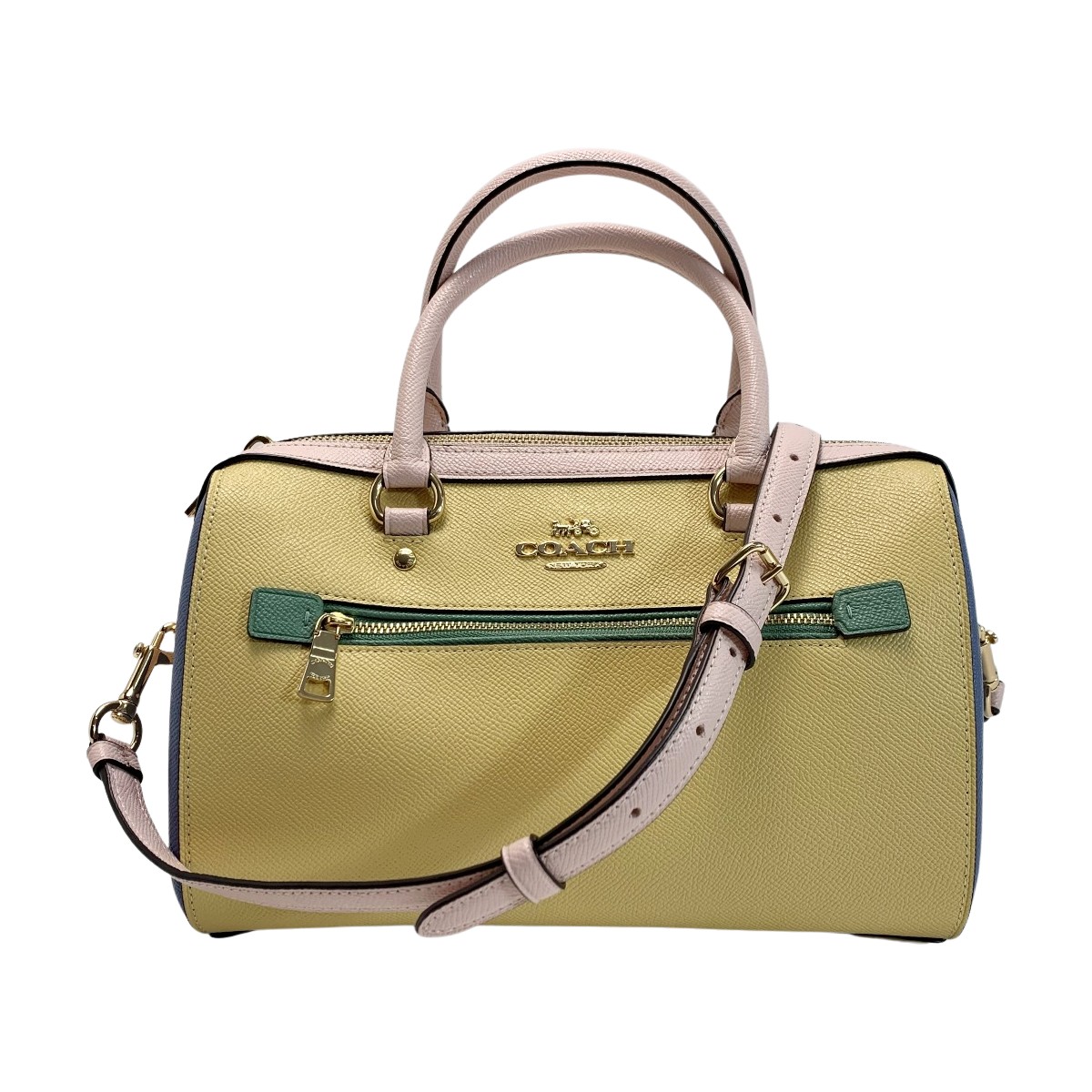 【中古】COACH コーチ 2WAYバッグ C3428 マルチカラー ストラップ付 レザー Bランク