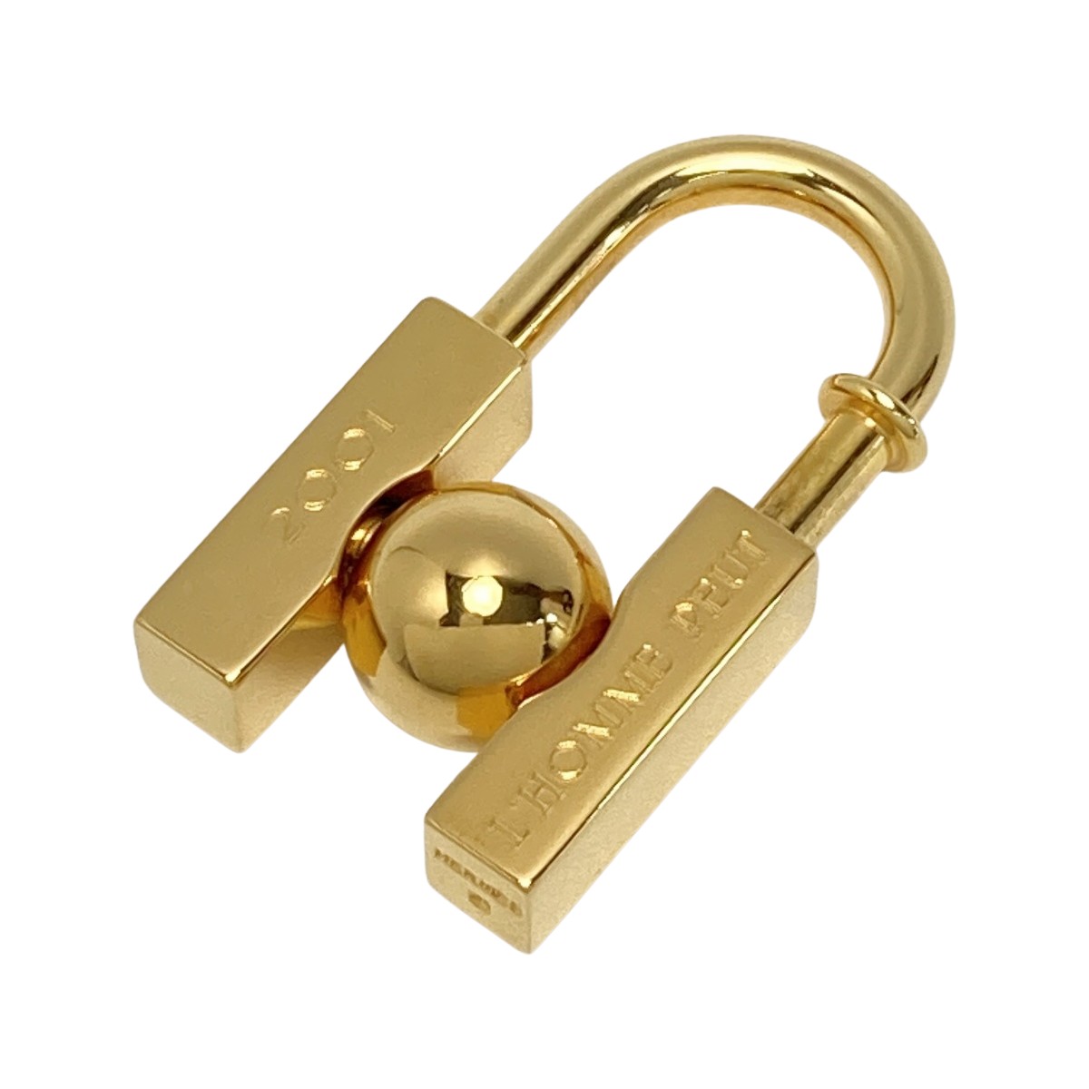 【中古】HERMES エルメス L'HOMME PEUT EMBELLIR LA TERRE カデナチャーム ゴールド GP 2001年限定 Bランク