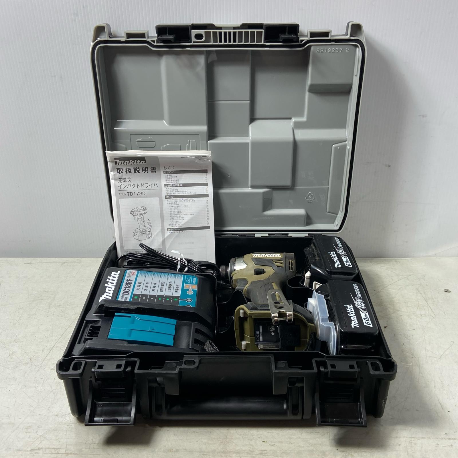 ΦΦ【中古】MAKITA マキタ 申し受ける式インパクトドライバ（オリ-ブ） 18V6Ah TD173DRGXO 緑であること B序列付ける インパクトドライバー-穴あけ・締付工具