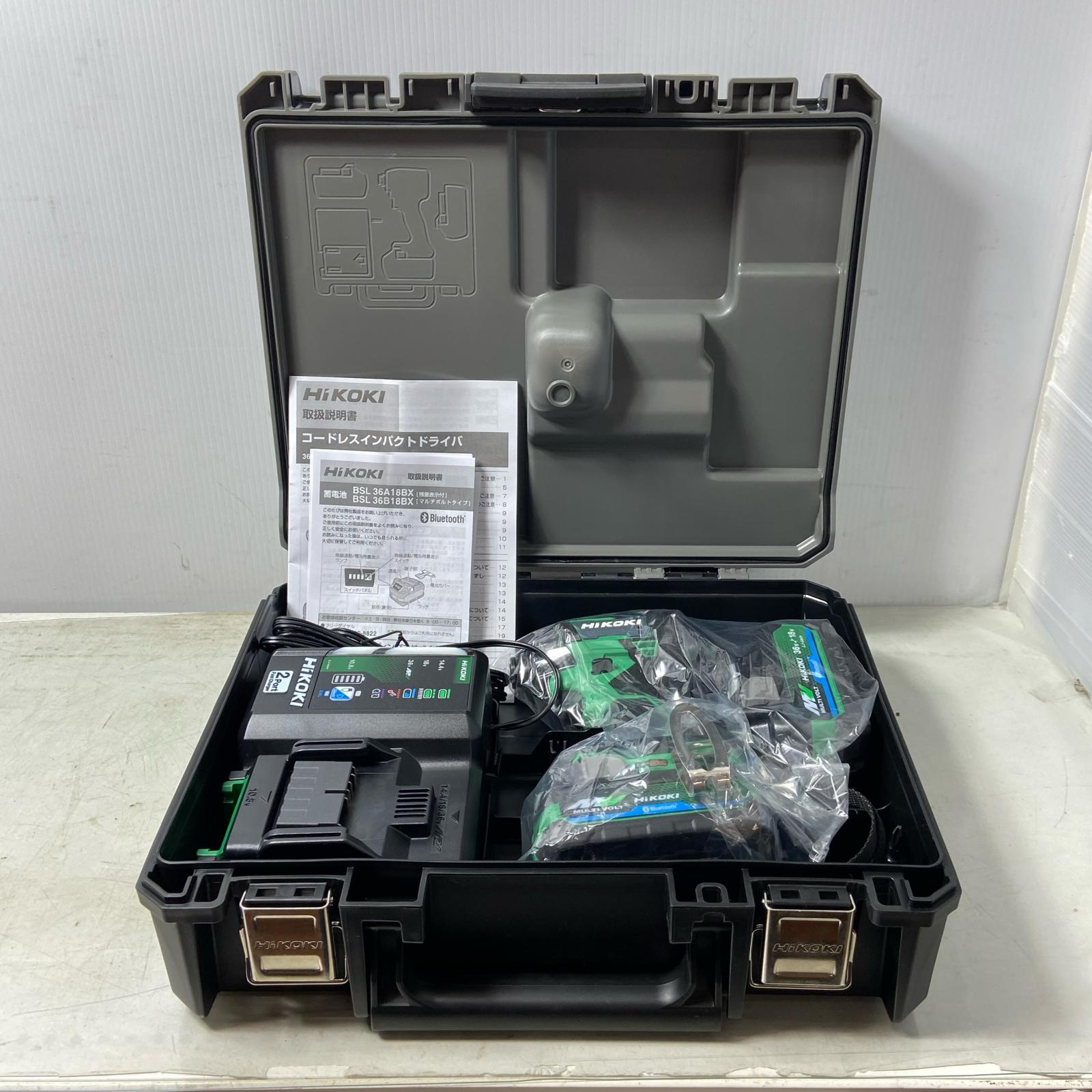 ΦΦ【中古】HiKOKI ハイコーキ 36V 充電式 インパクトドライバ グリーン Bluetooth機能付蓄電池 WH36DD グリーン Sランク