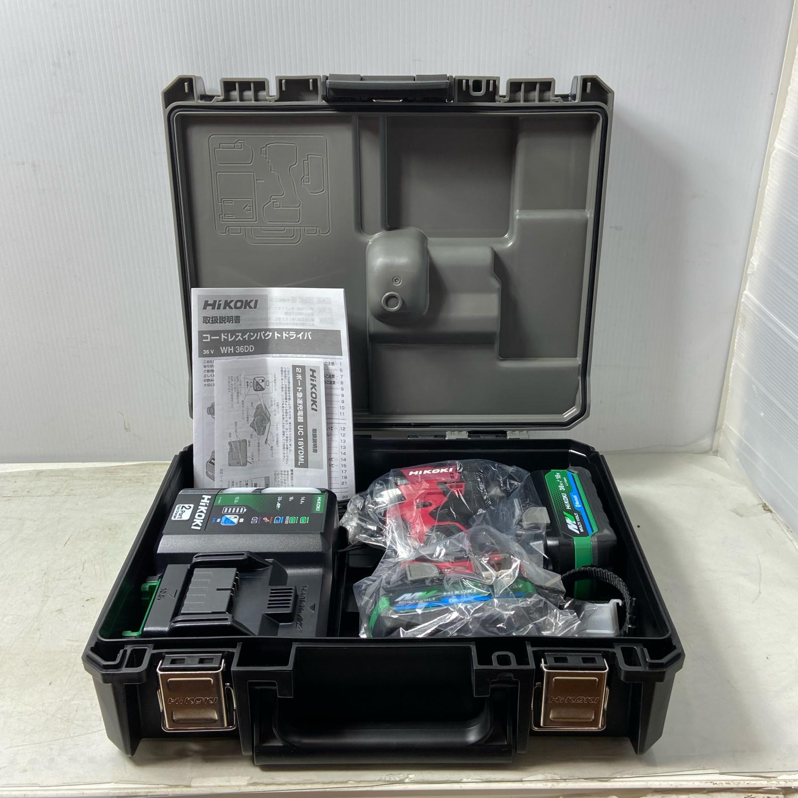 ΦΦ【中古】HiKOKI ハイコーキ 36V 充電式 インパクトドライバ レッドBluetooth機能付蓄電池 WH36DD レッド Sランク