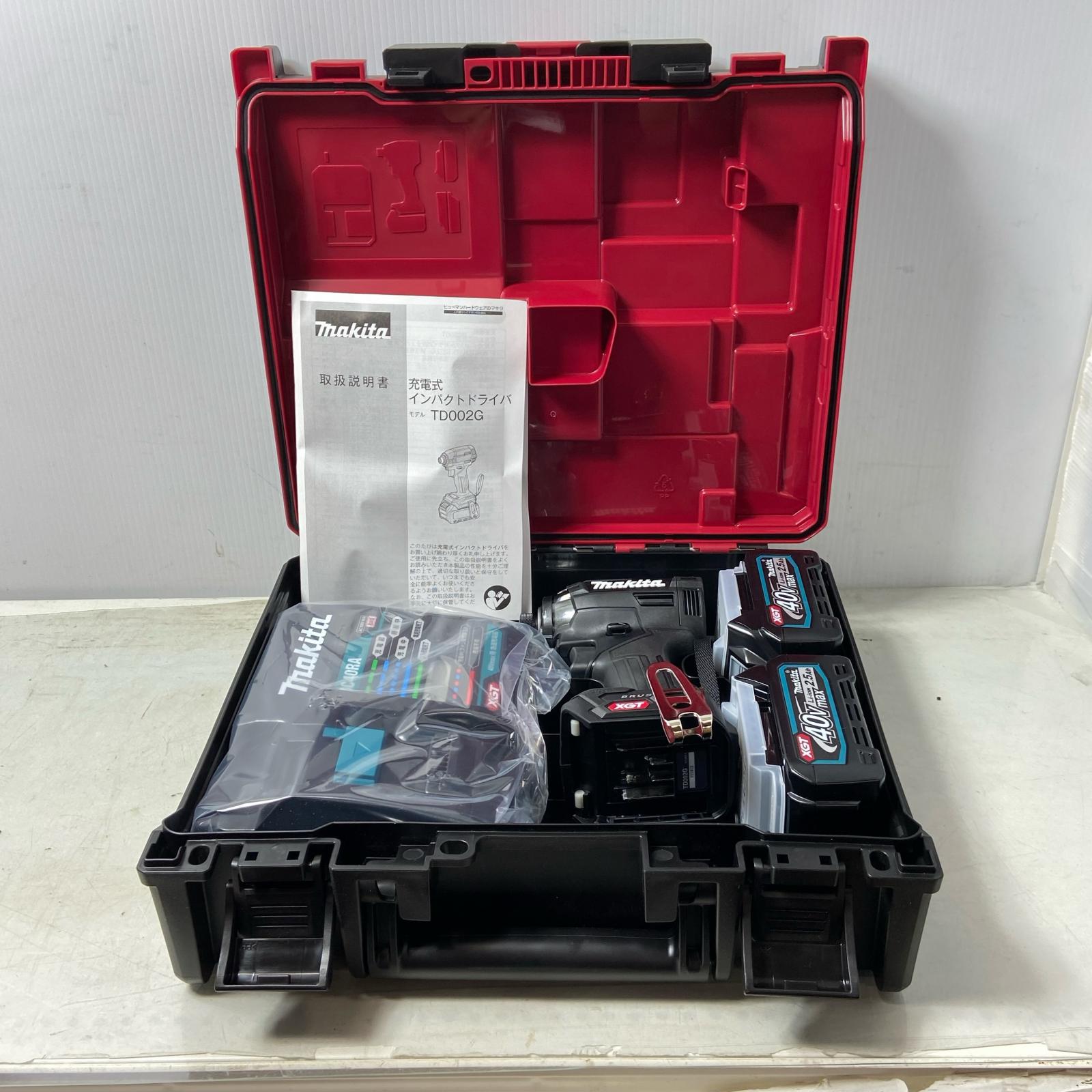 ΦΦ【中古】MAKITA マキタ 充電式インパクトドライバ　40Vmax2.5Ah TD002GRDXB ブラック Sランク