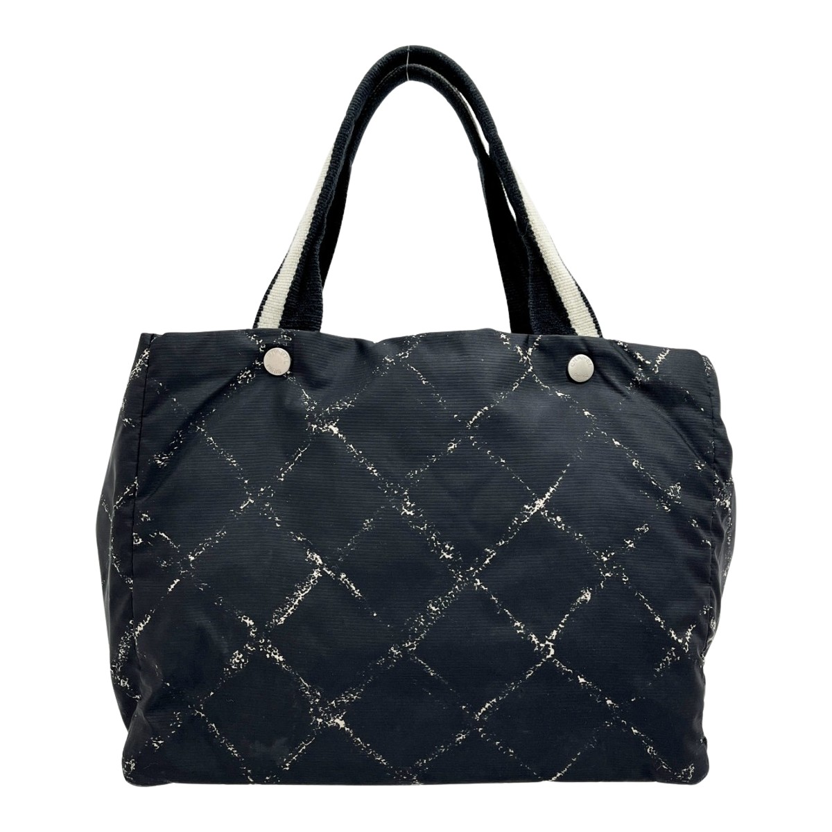 ◆◆【中古】CHANEL シャネル ハンドバッグ トートバッグ トラベルライン ヨゴレ・変色有 レディース ブラック Cランク