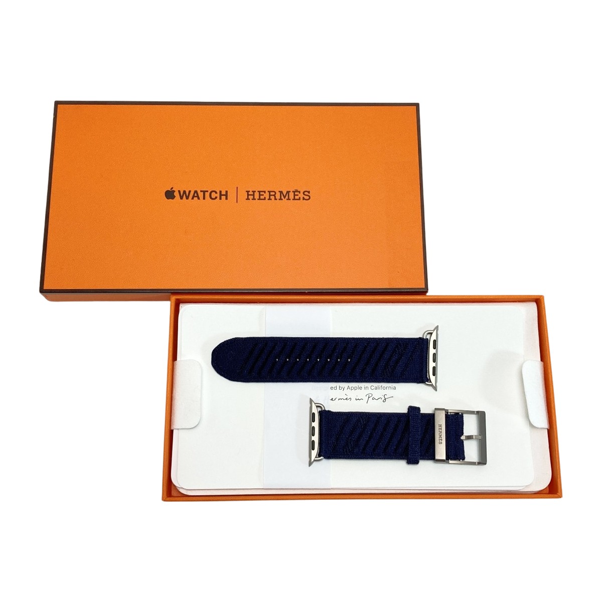 【中古】HERMES エルメス Apple Watch シンプルトゥール 49mm ストラップ ブルーニュイ 箱有 Herm・・s Ultra 2 Aランク