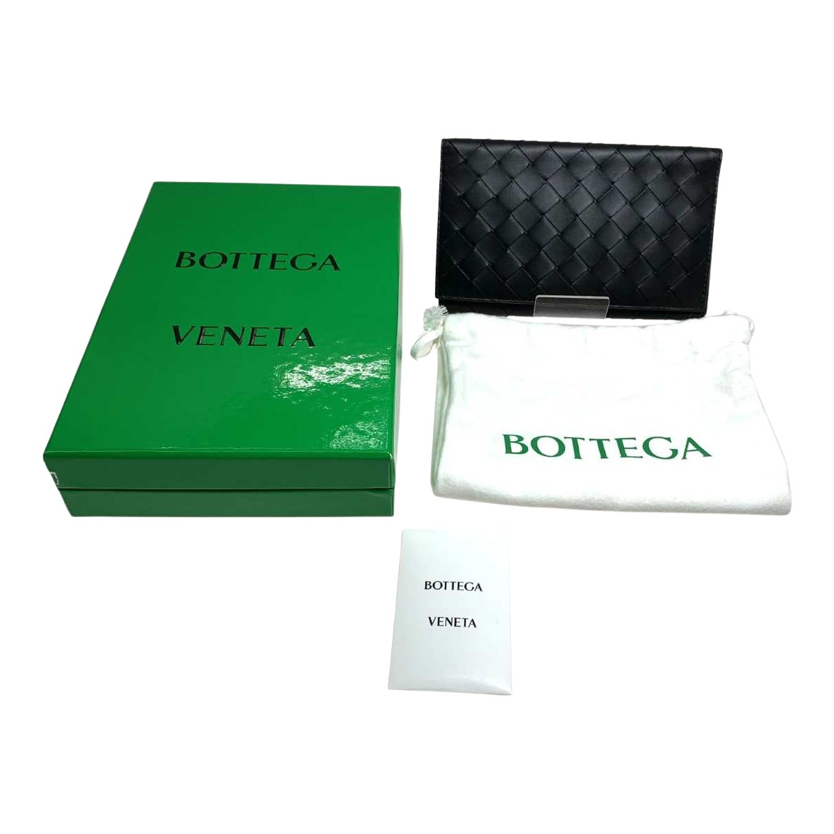 ●●【中古】BOTTEGA VENETA ボッテガヴェネタ 2つ折り紙入れ  P01532692U 黒いこと B位置づける