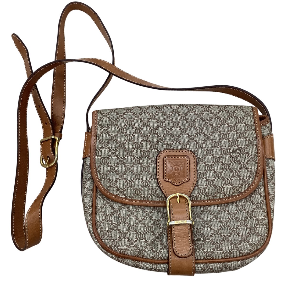 【エントリーポイント10倍|7/19 20:00-7/26 1:59】【送料無料】【中古】CELINE セリーヌ レディース ショルダーバッグ ベージュ Bランク|リサイクルビッグバン店