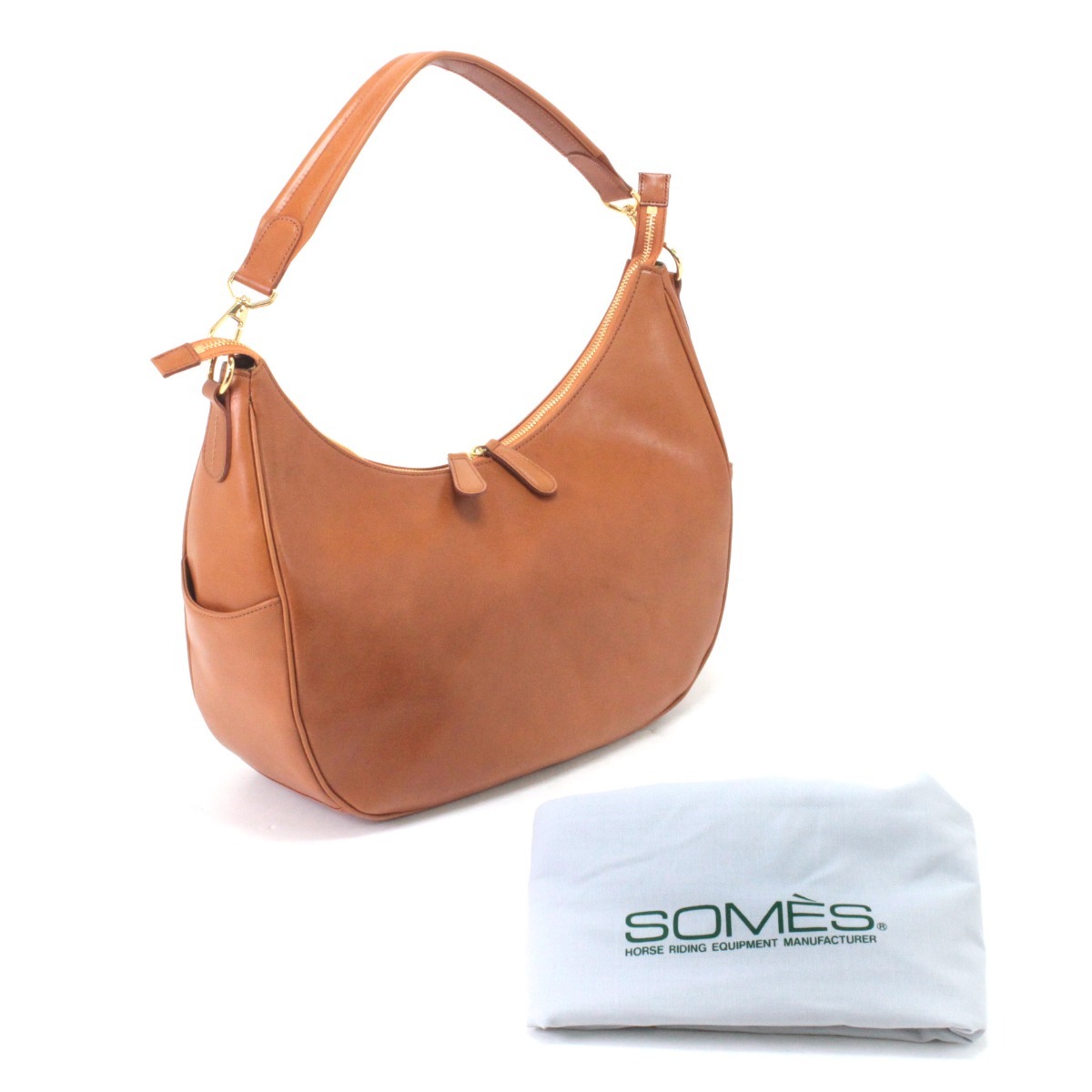 $$【中古】Somes Saddle ソメスサドル ショルダーバッグ エリン ER-54 キャメル Aランク
