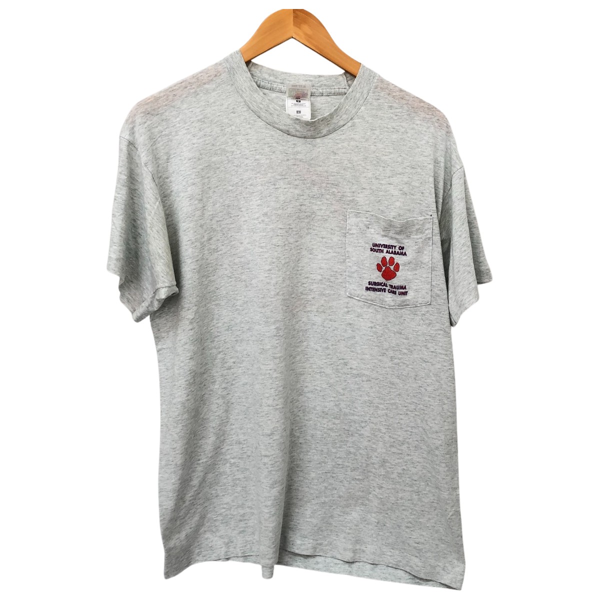 □□【中古】90s FRUIT OF THE LOOM Tシャツ SIZE L 古着 ライトグレー Cランク