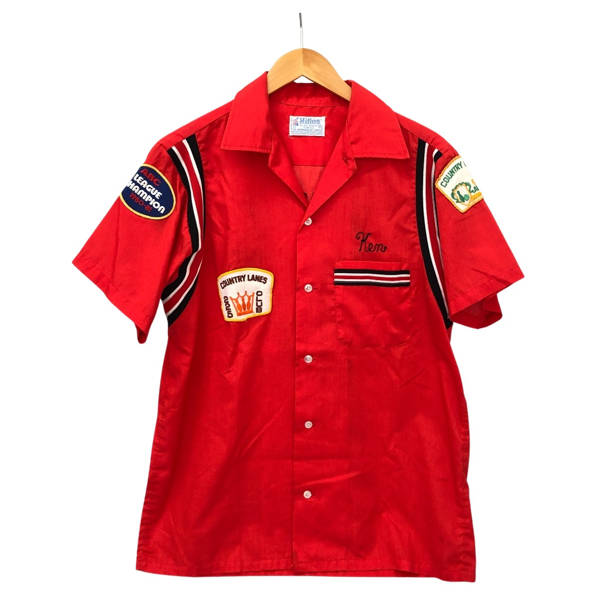 □□【中古】70s Hilton プルオーバー 突き抜くプルオーバー SIZE M 古着 PERMANENT PRESS引き舟 赤いこと C価値づける
