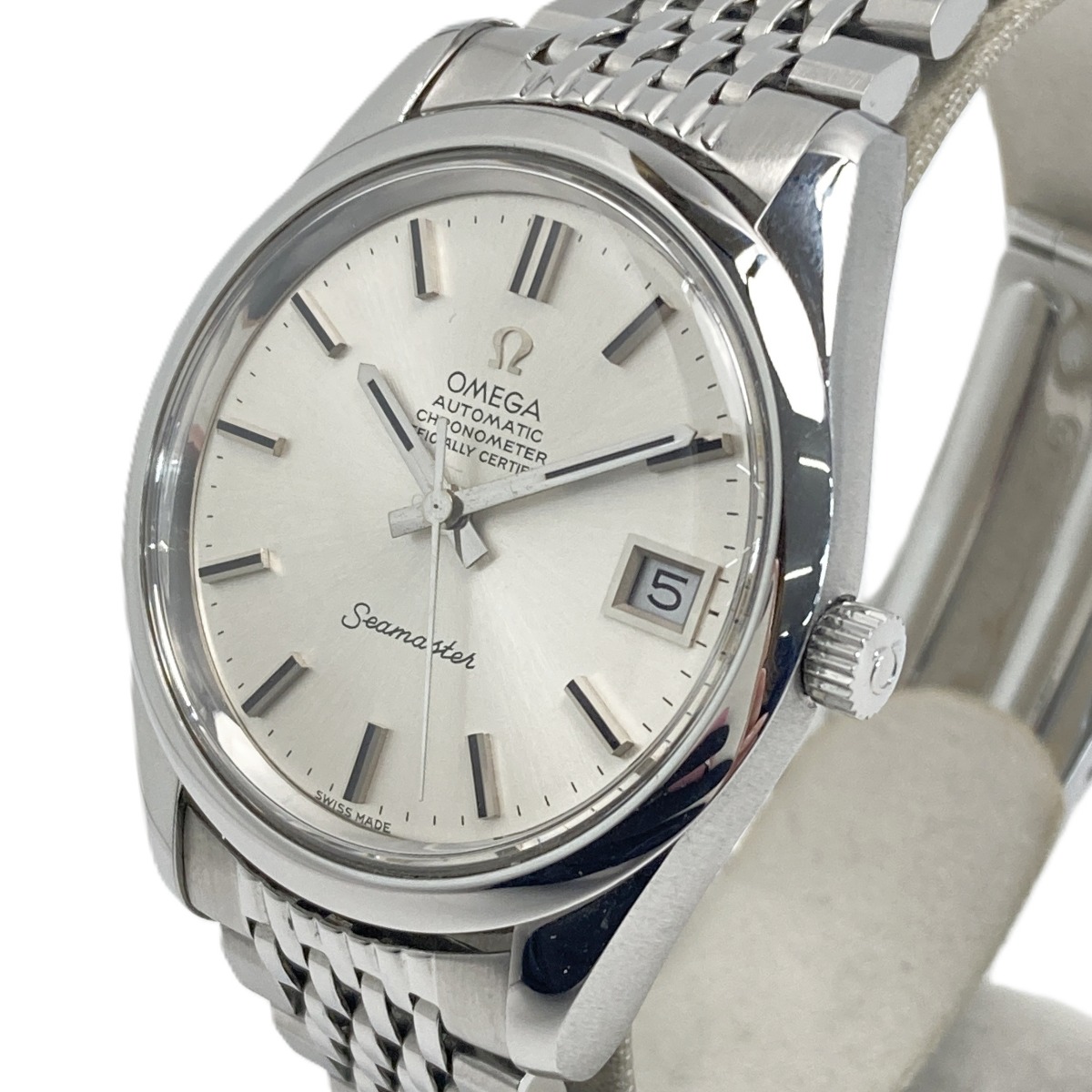 【中古】OMEGA オメガ シーマスター デイト 168.0061/166.0172 シルバー 自動巻き メンズ 腕時計 Seamaster Bランク