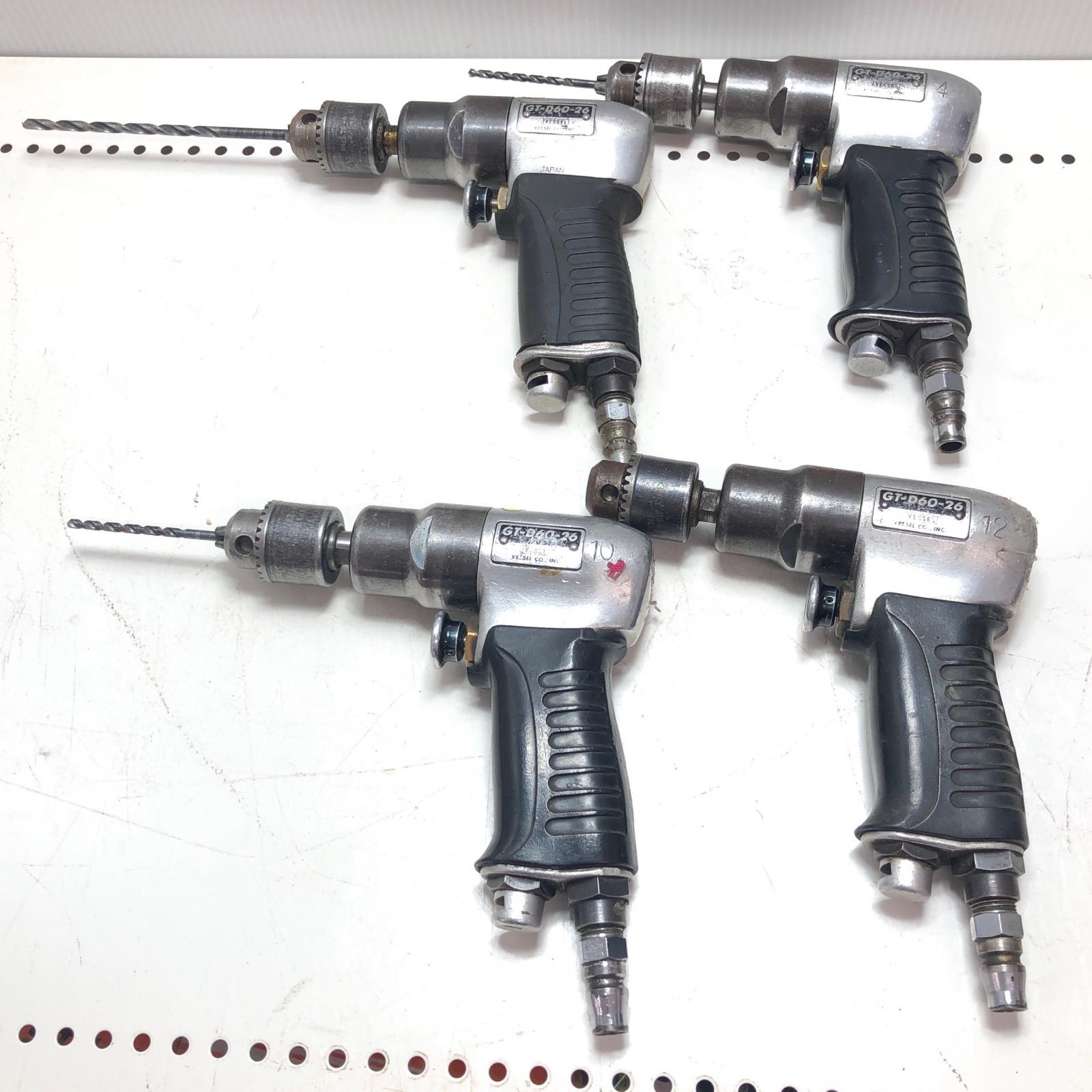 【中古】VESSEL ベッセル ジャンク品 エアドリル 4点セット GT-D60-26 Dランク