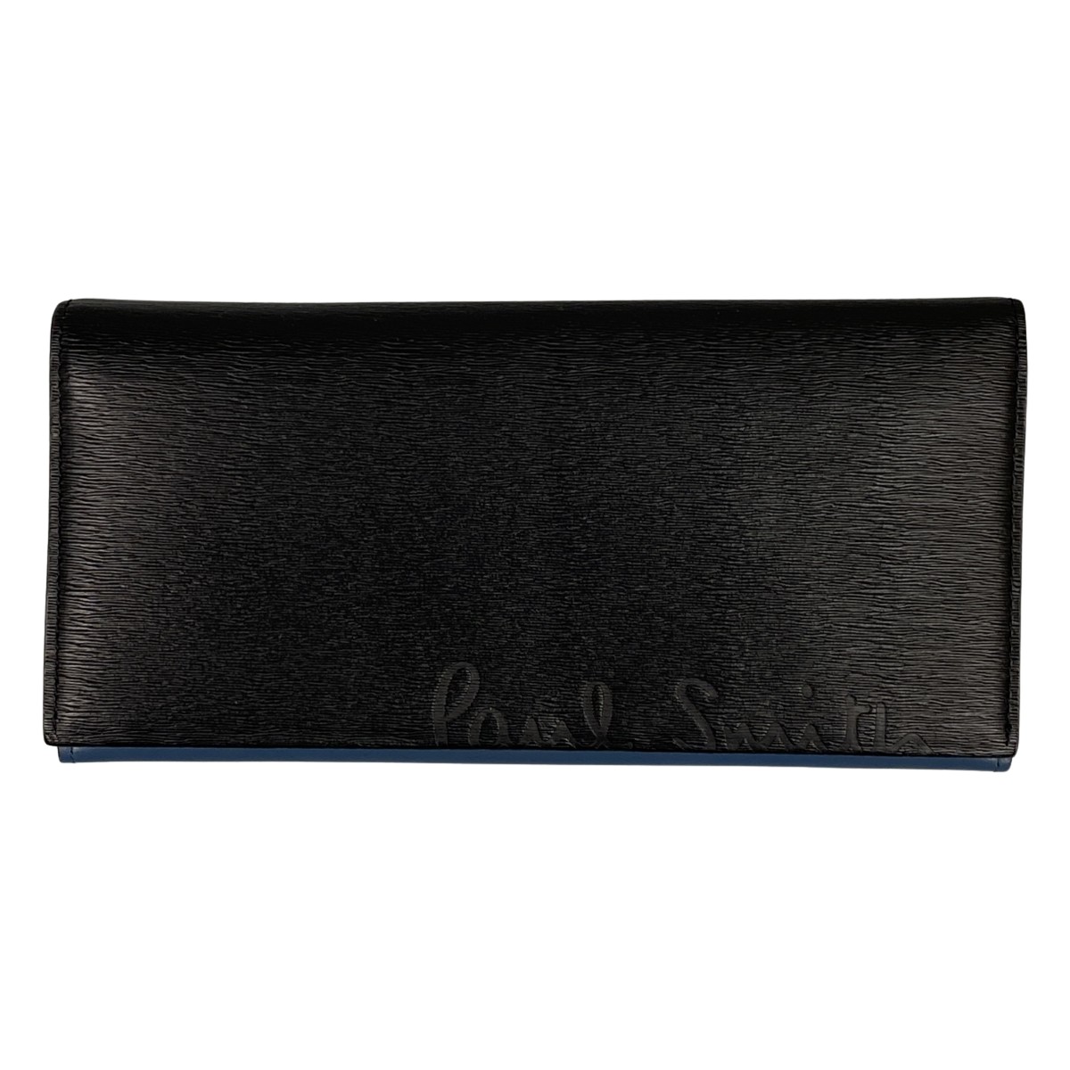##【中古】Paul Smith ポールスミス クロップドロゴ 長財布 ブラック Cランク