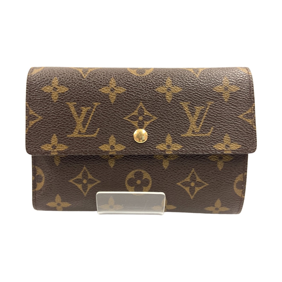 〇〇【中古】LOUIS VUITTON ルイヴィトン ノ瓦 ポルトトレゾール エテュイ パピエ 三つ折り紙入れ M61202 赤銅色 B位置づける