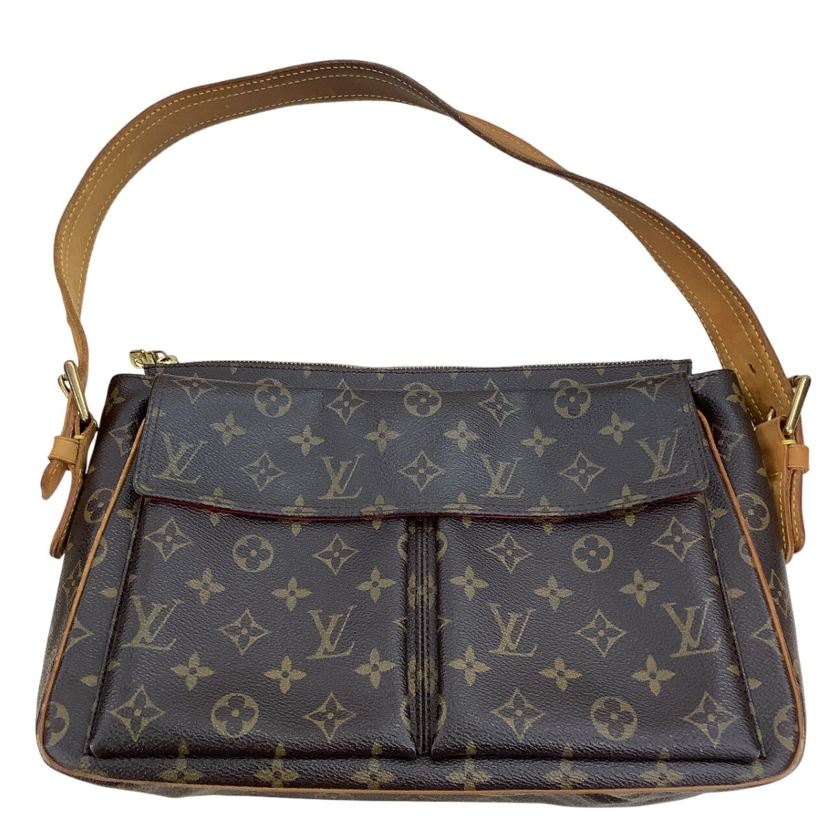 【中古】LOUIS VUITTON ルイヴィトン モノグラム ヴィバシテGM ショルダーバッグ ブラウン Cランク