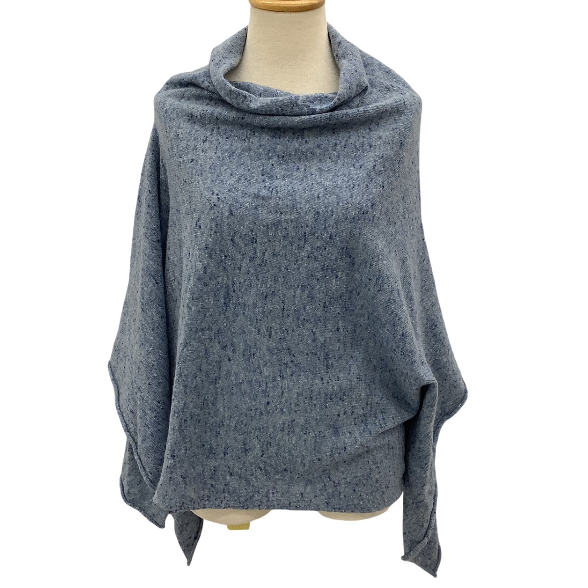【中古】Babaghuri ババグーリ レディース ポンチョ カシミヤ100% ブルー Bランク