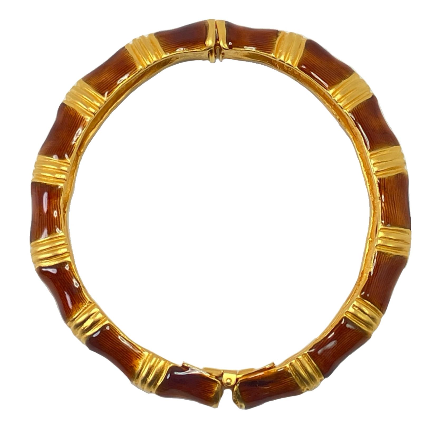 【中古】Kenneth Jay Lane ケネス・ジェイ・レーン バングル 内側KENNETH LANE刻印 brown Bランク