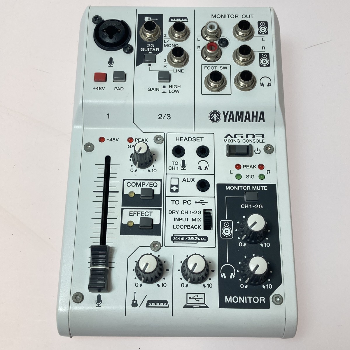 【中古】YAMAHA ヤマハ AG03 ウェブキャスティングミキサー 本体のみ 通電のみ確認 ジャンク Dランク