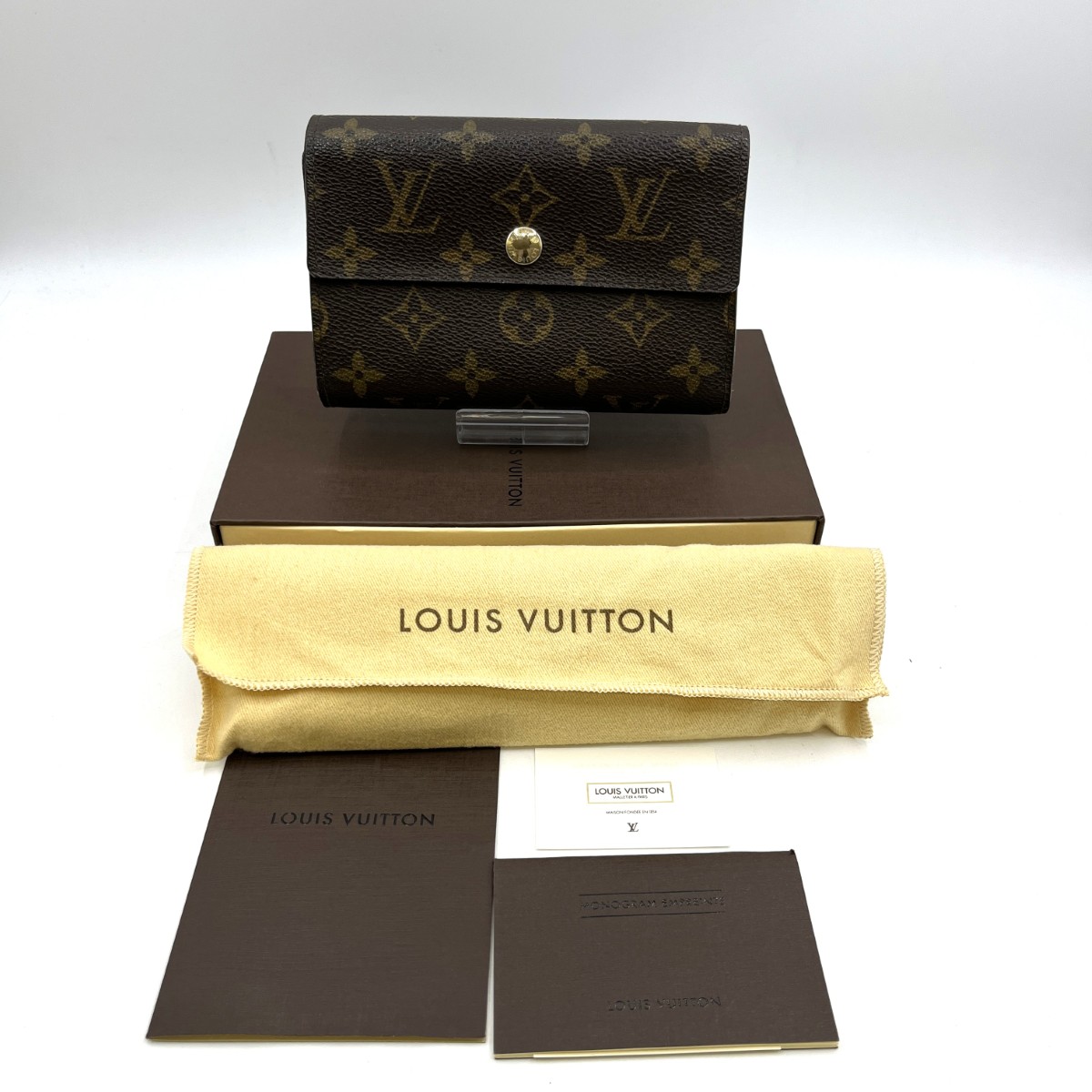【中古】LOUIS VUITTON ルイヴィトン 3つ折り紙入れ  モノグラム ポルトフォイユ アレクサンドラ M60047  箱・布袋付 当て嵌める感有 C序列付ける